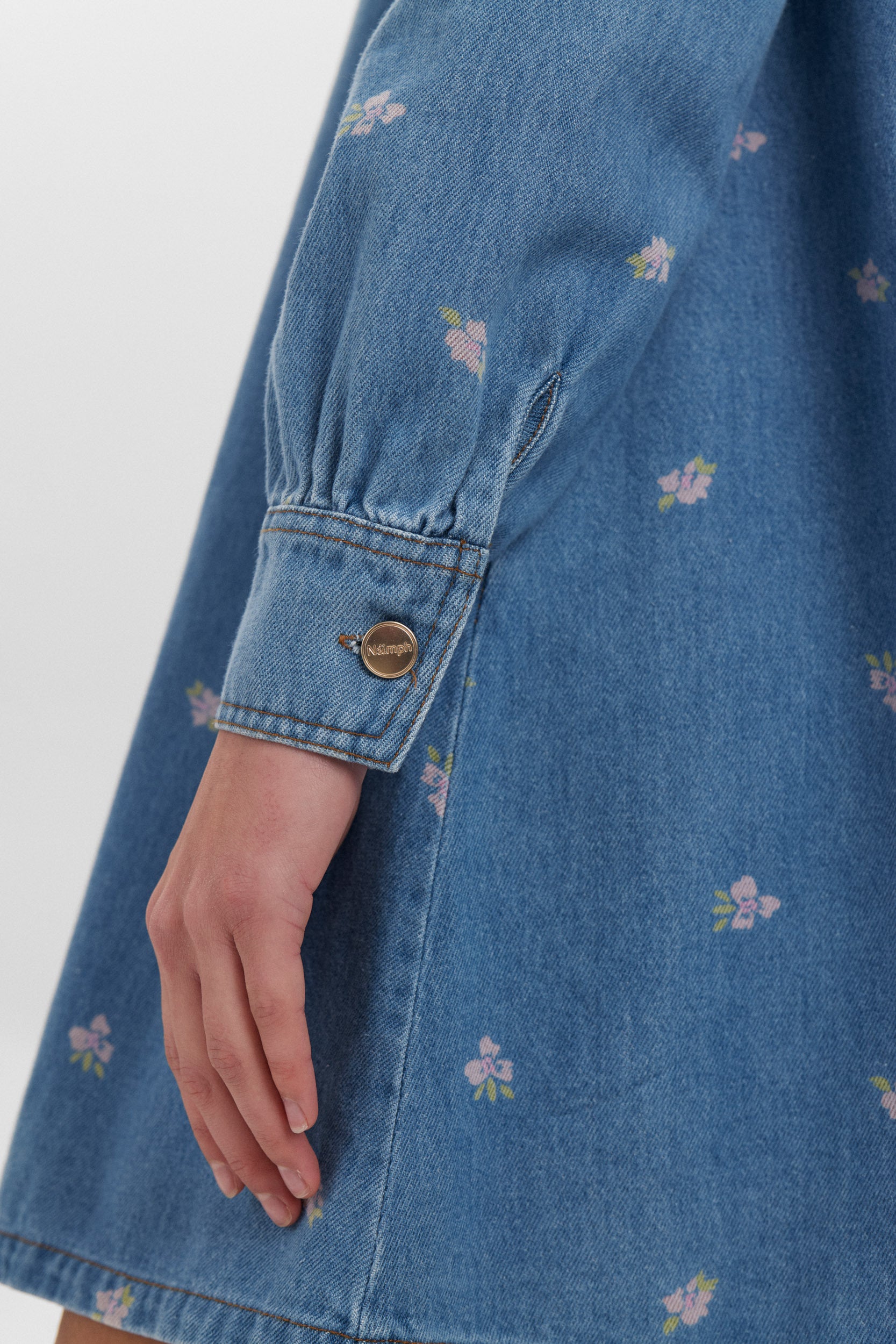 Jeansjurk met bloemetjesmotief Ibiza Dress Numph