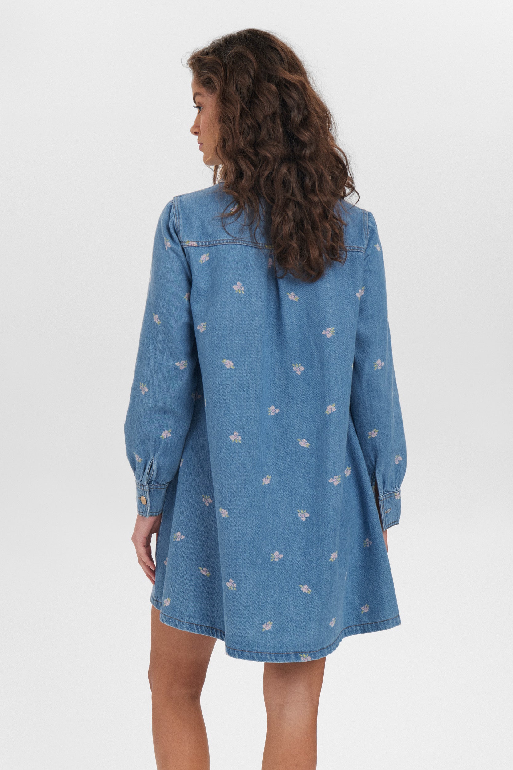 Jeansjurk met bloemetjesmotief Ibiza Dress Numph