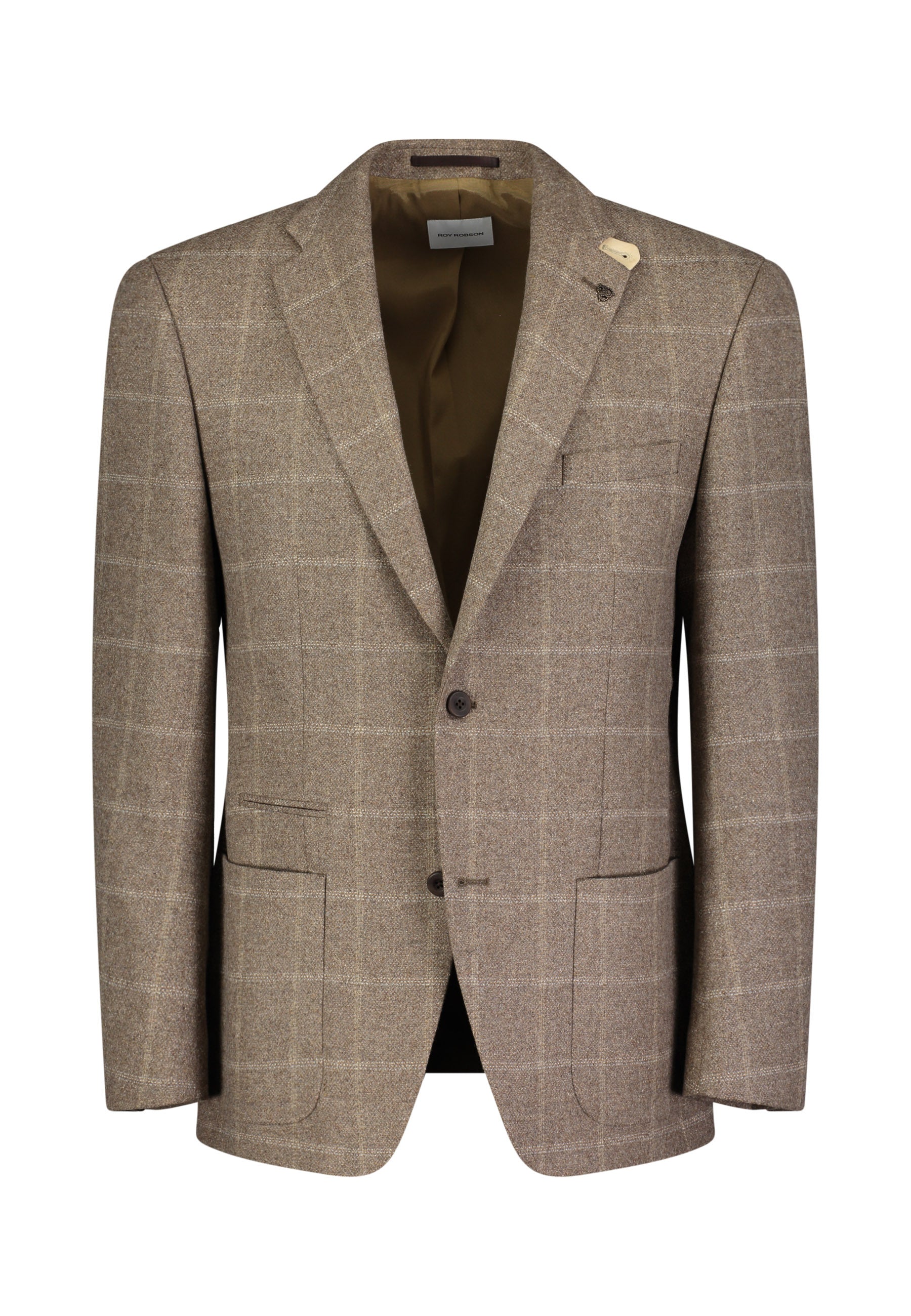 Bruine blazer met ruitmotief Sakkos Roy Robson