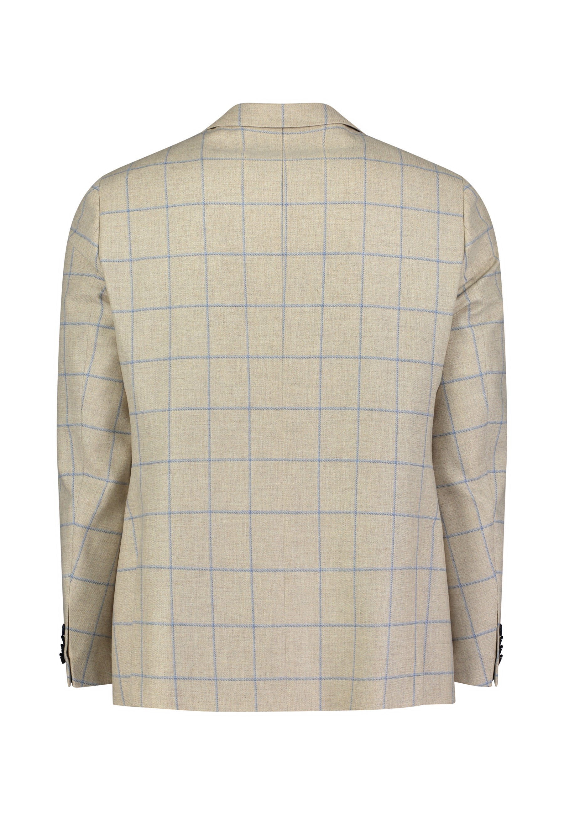 Beige regular fit blazer met lichtblauw motief Sakko Roy Robson
