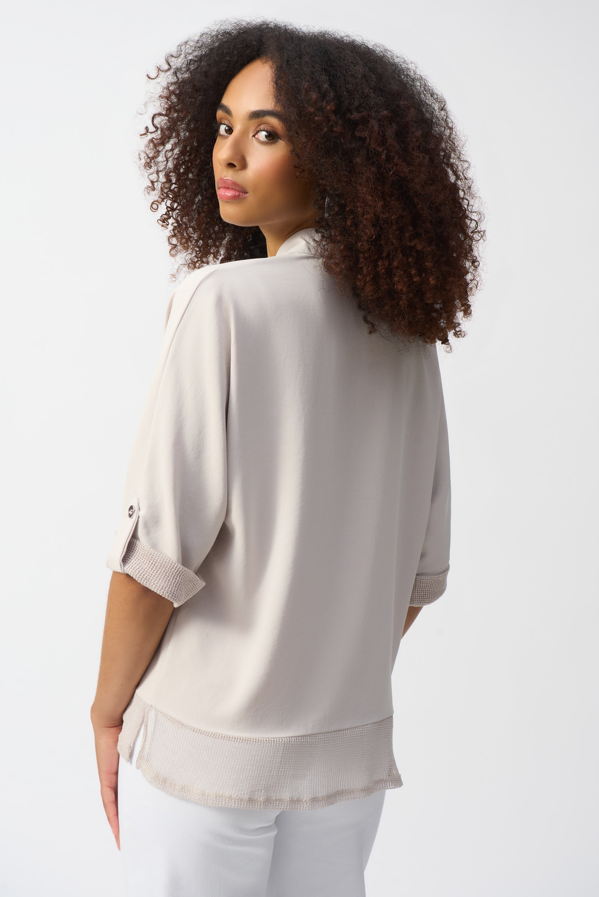 Beige bloes met speciale boord Joseph Ribkoff