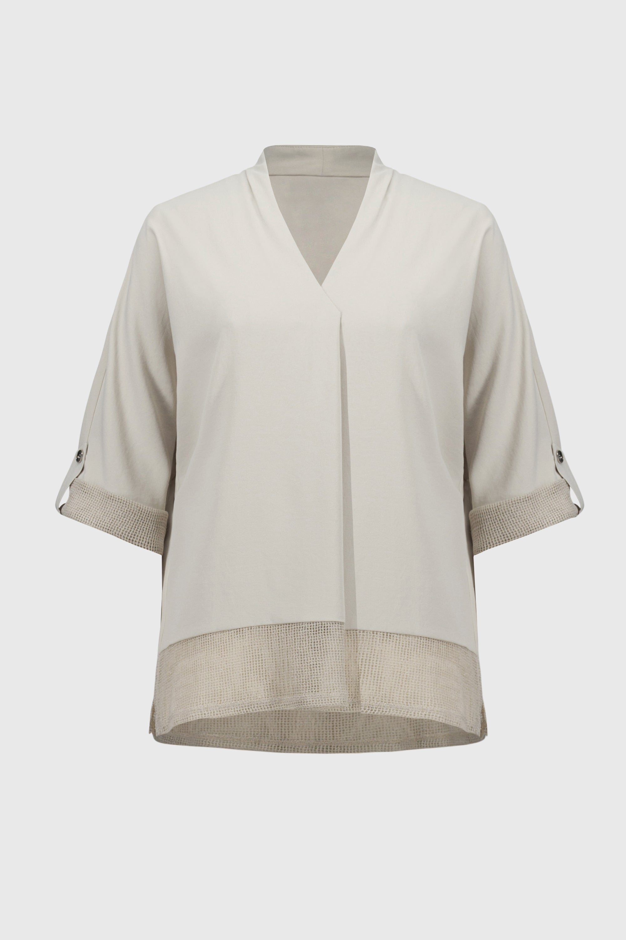 Chemisier beige à bordure spéciale Joseph Ribkoff
