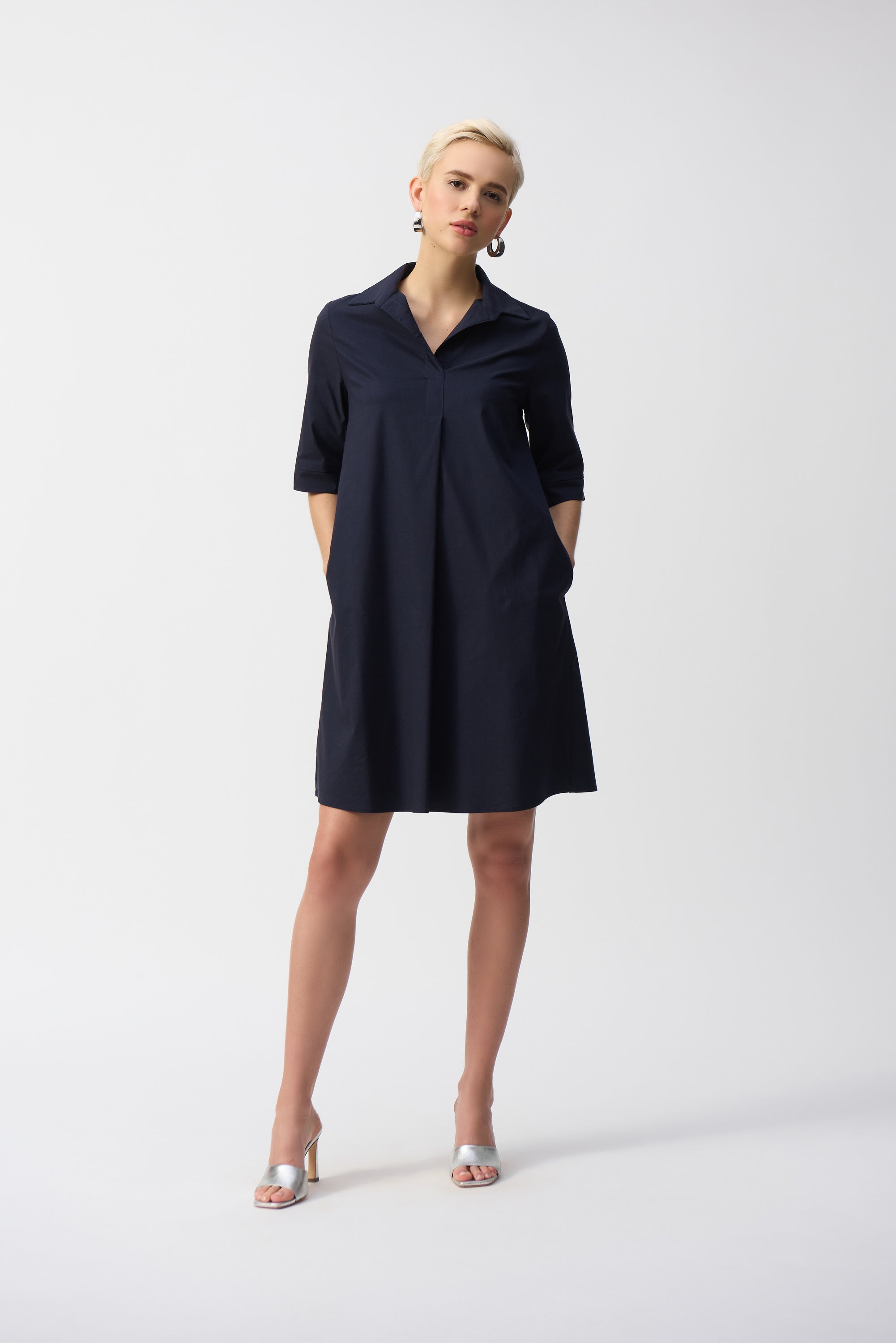 Donkerblauwe jurk met stretch Joseph Ribkoff