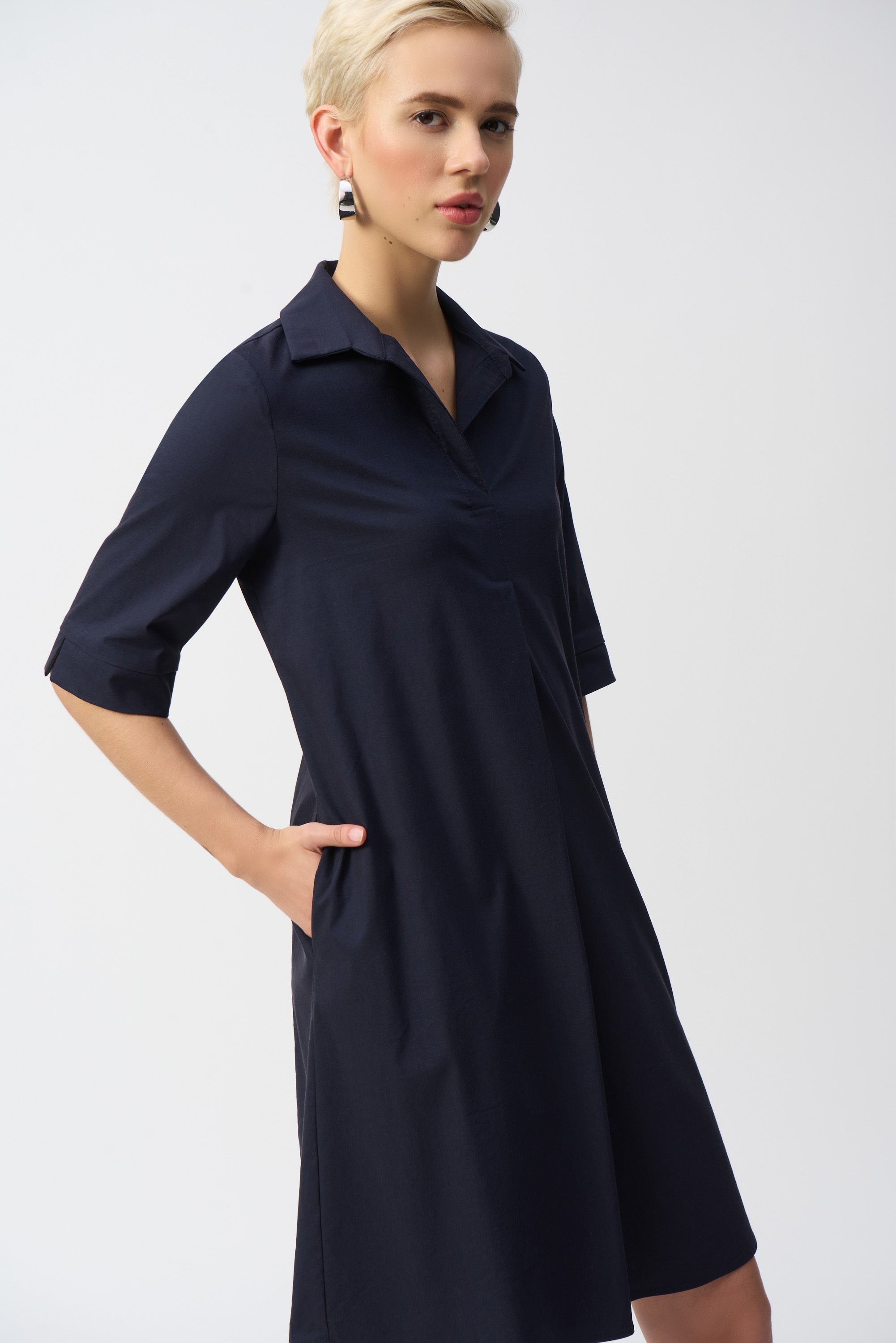 Donkerblauwe jurk met stretch Joseph Ribkoff