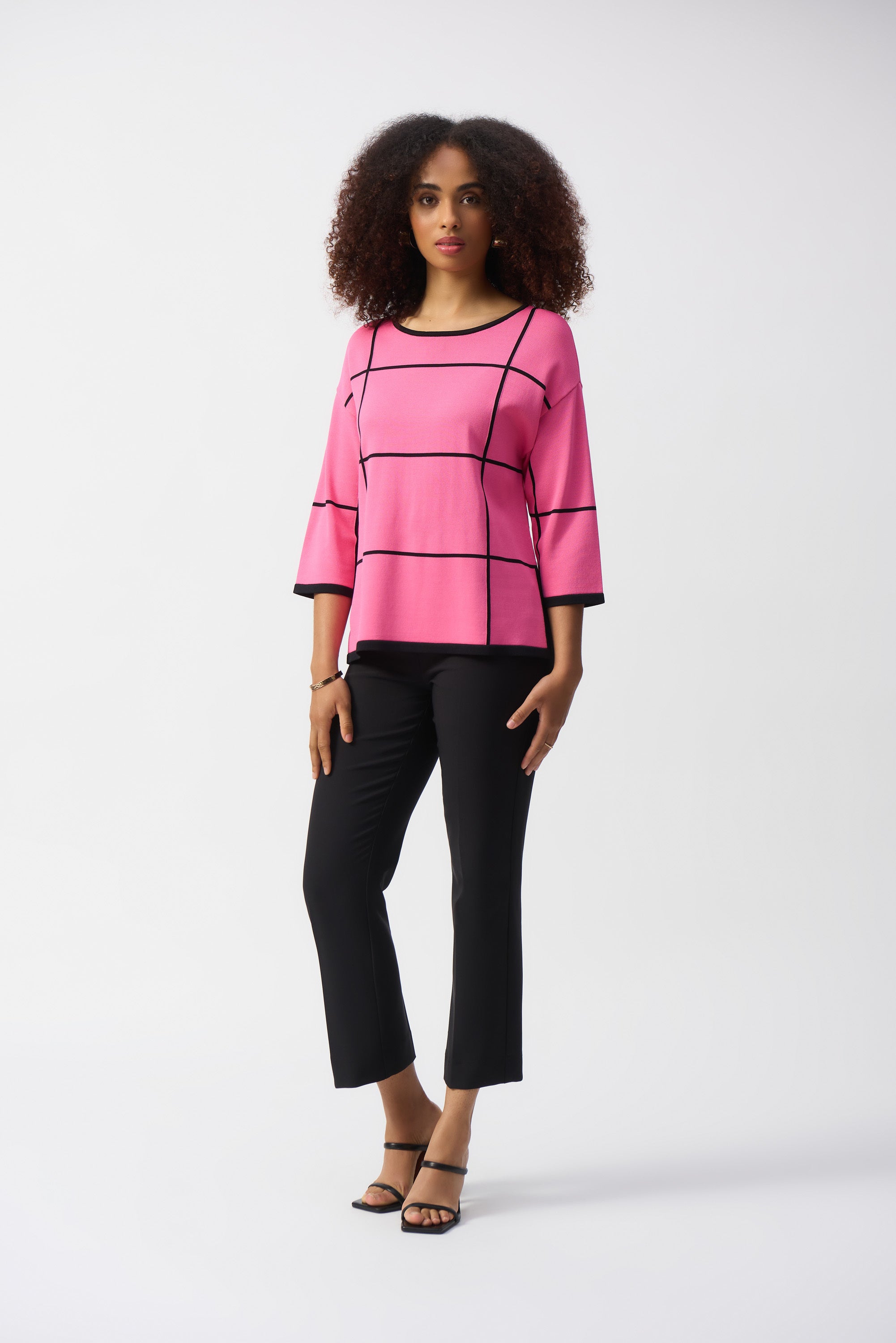 Pull rose fluo à rayures noires Jozeph Ribkoff