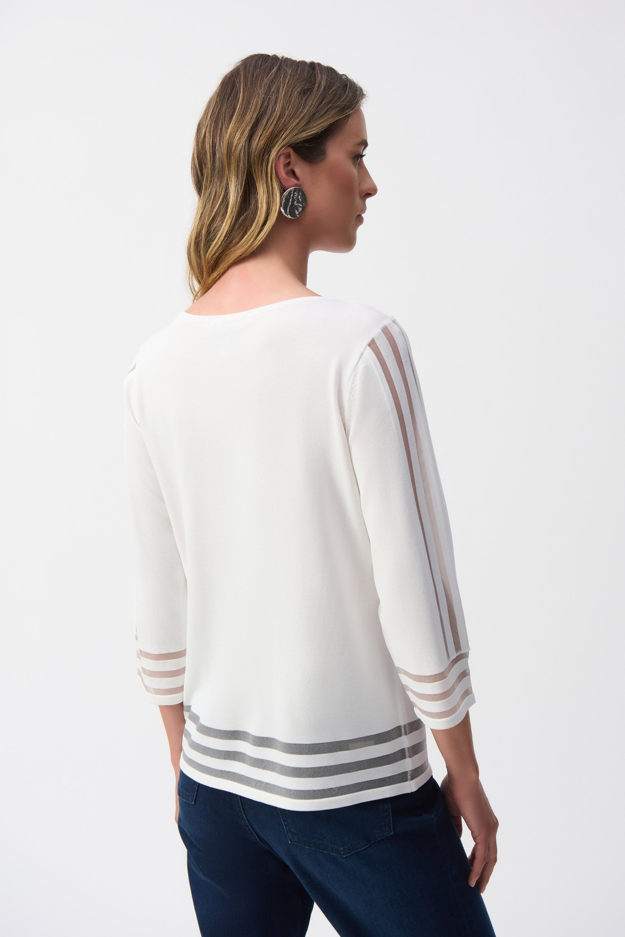 Ecru trui met details van nylon Joseph Ribkoff