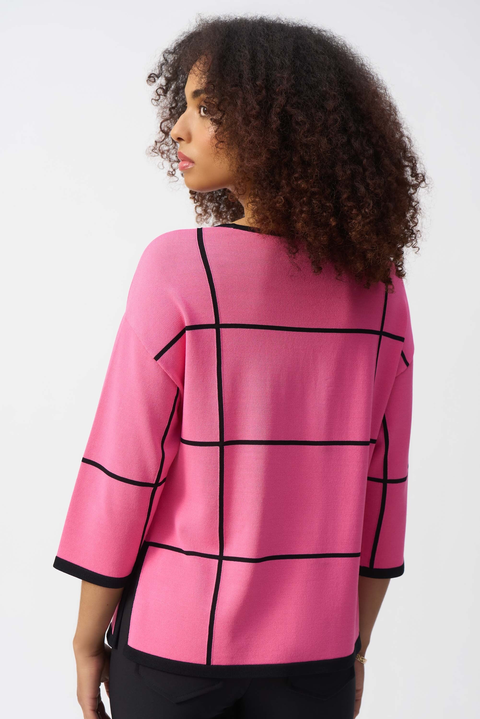 Pull rose fluo à rayures noires Jozeph Ribkoff
