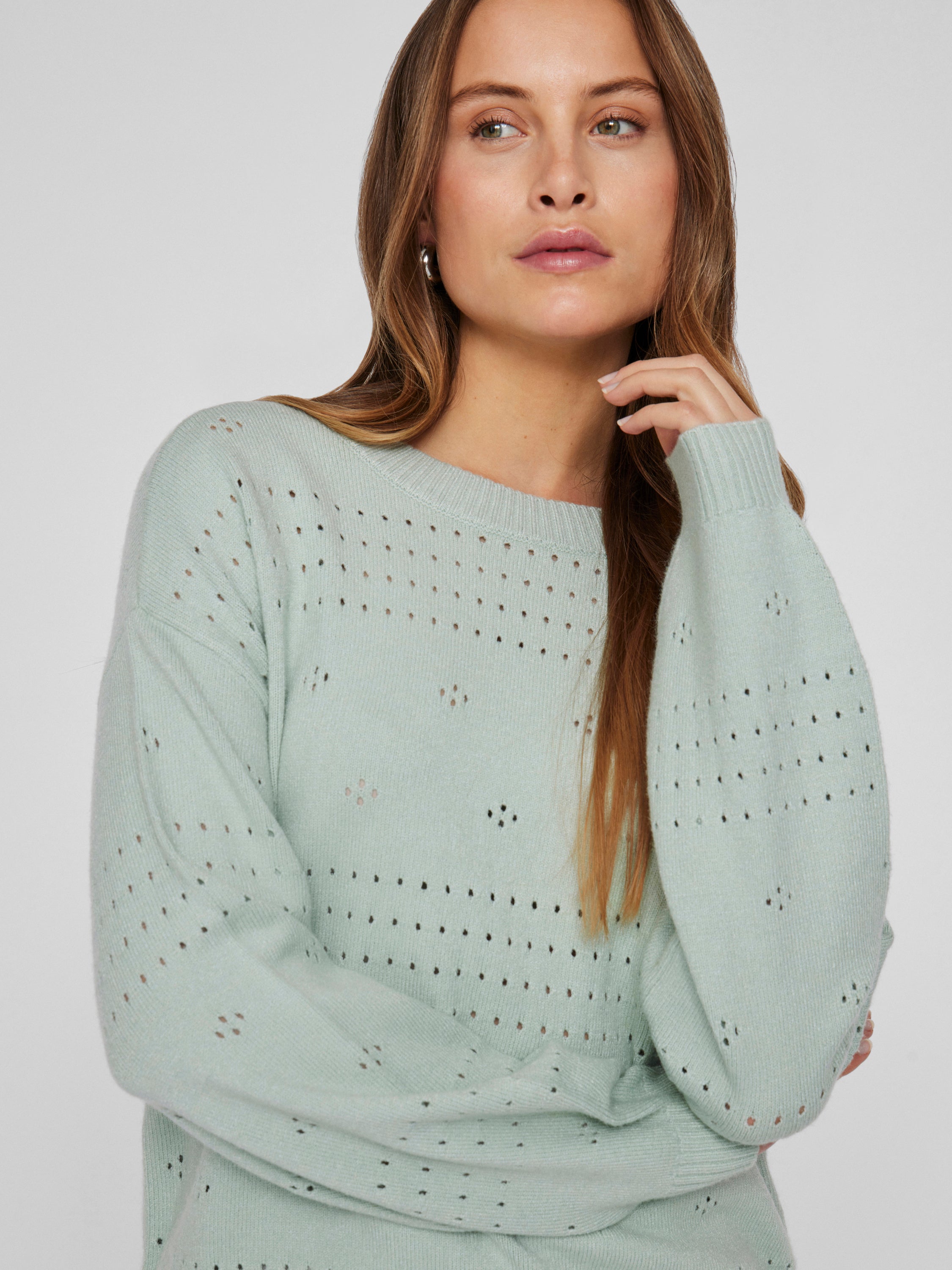 Lichtgroene pull met boothals Viril Vila