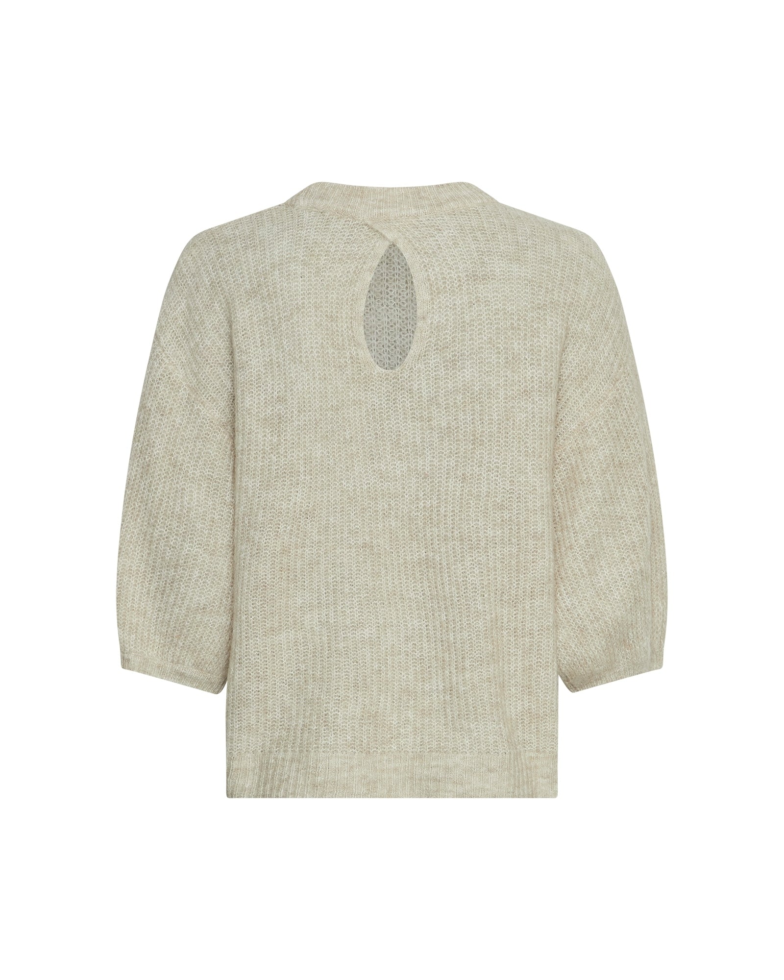 Pull beige à col rond et manches trois-quarts Hila Hope MSCH Copenhagen
