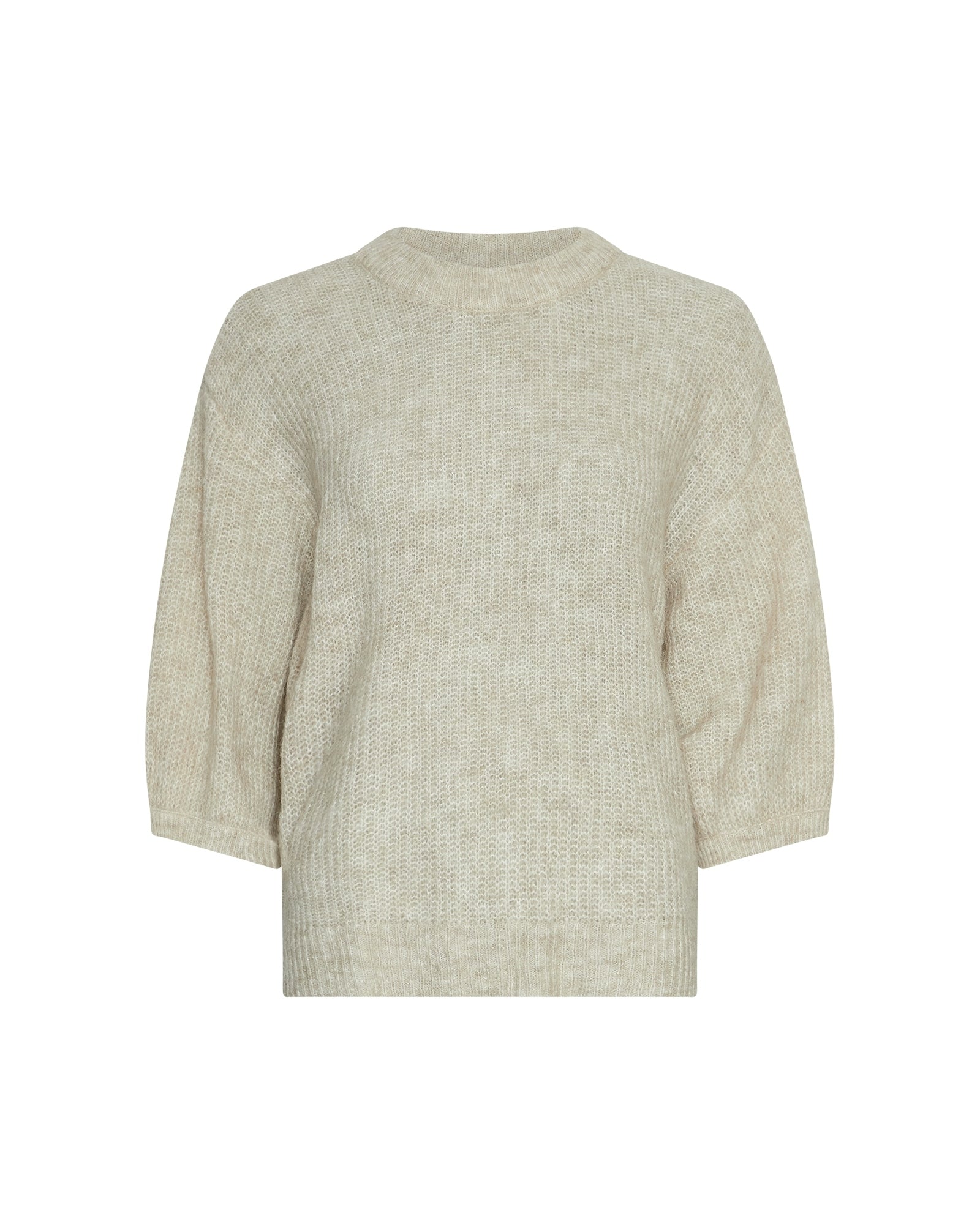 Pull beige à col rond et manches trois-quarts Hila Hope MSCH Copenhagen