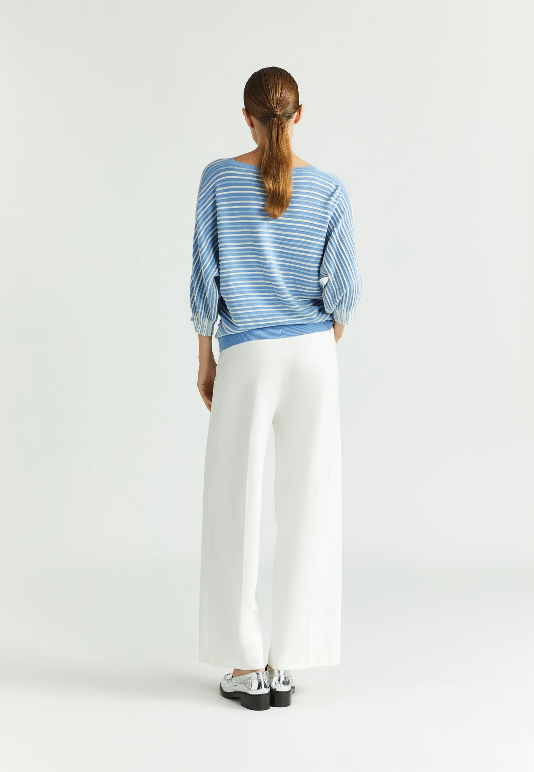 Pull rayé bleu avec fil pailleté Gaboni Xandres