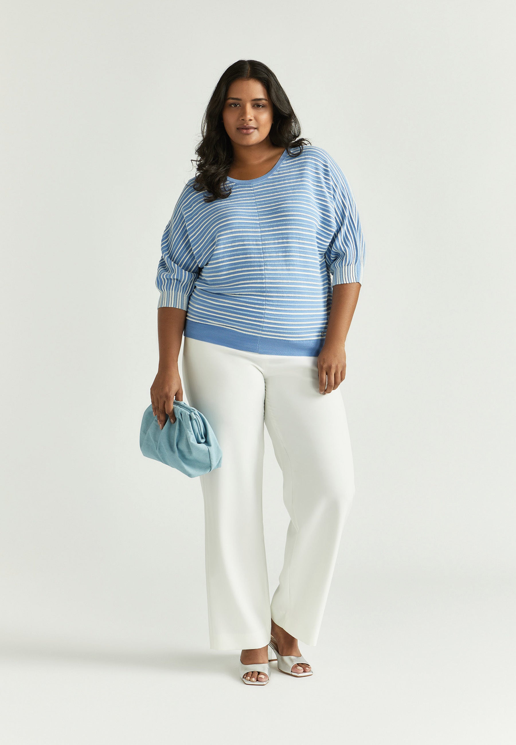 Pull rayé bleu avec fil pailleté Gaboni Xandres