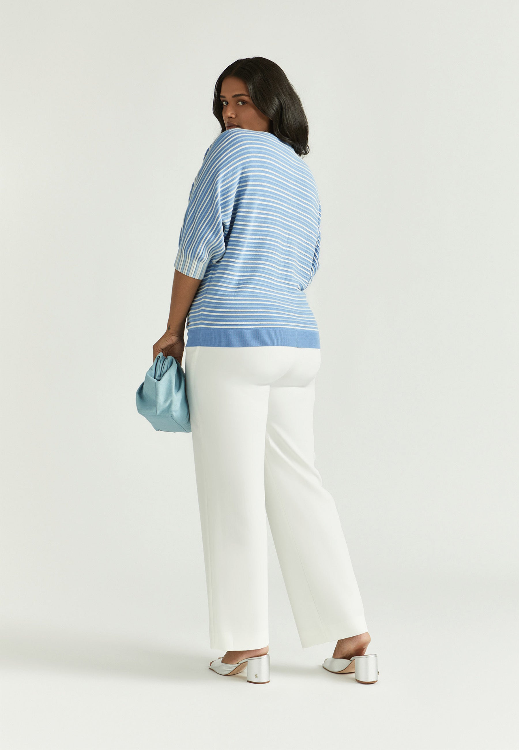 Pull rayé bleu avec fil pailleté Gaboni Xandres