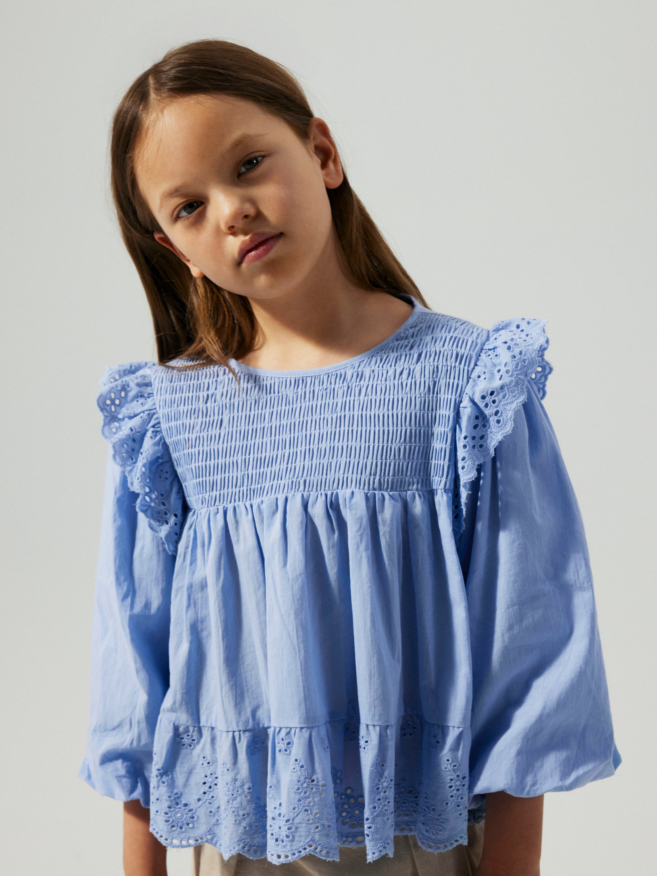 T-shirt en dentelle bleu clair - Nommez-le