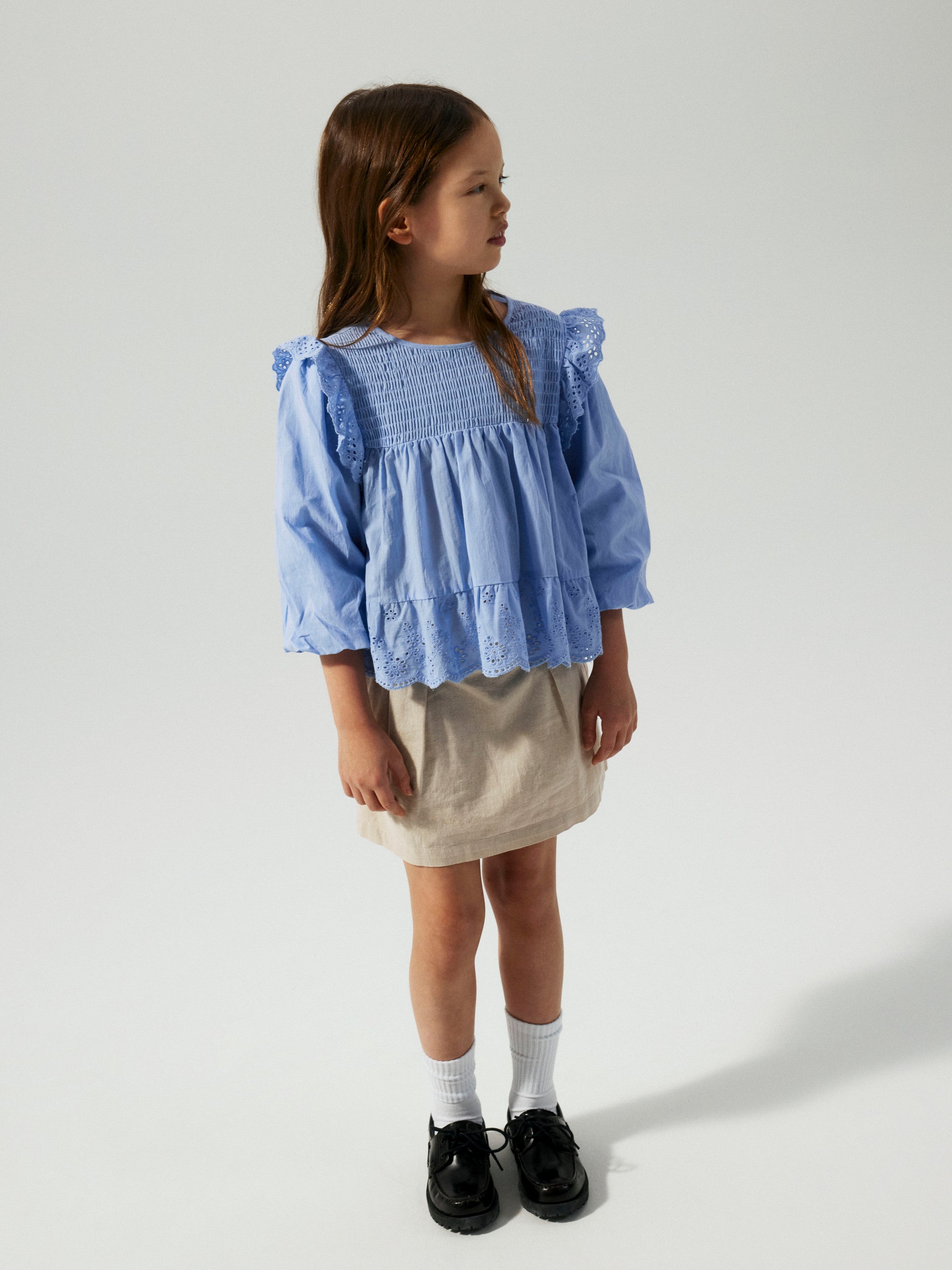 T-shirt en dentelle bleu clair - Nommez-le