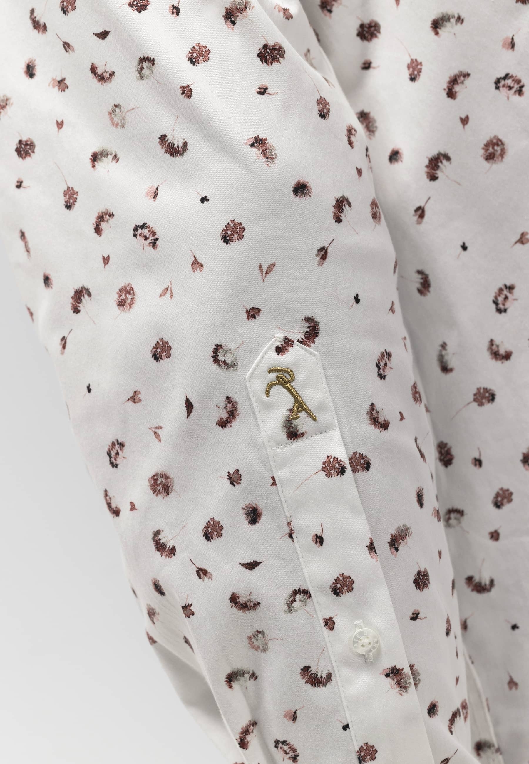 Wit hemd met bloemenprint (regular fit) en lange mouwen State Of Art