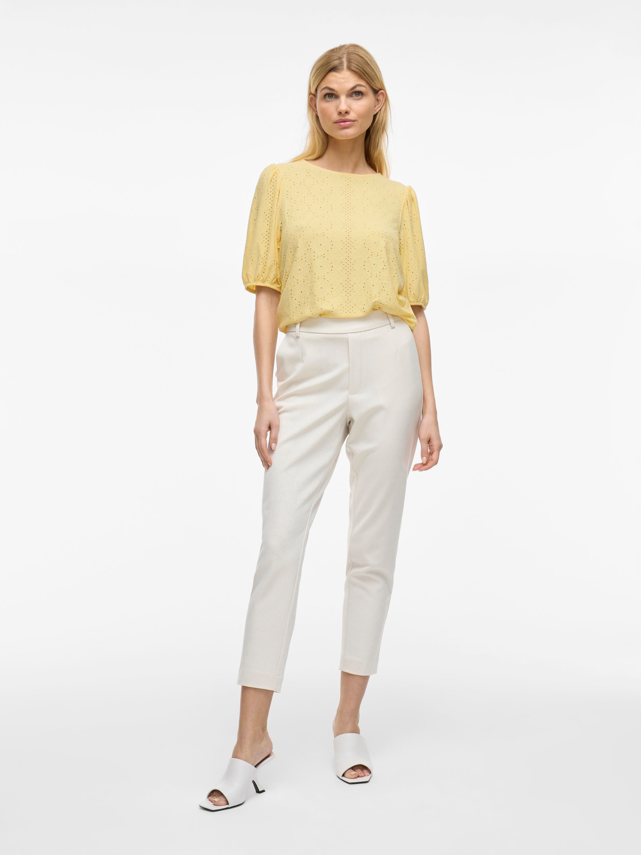 T-shirt jaune à manches bouffantes Vikally Vila