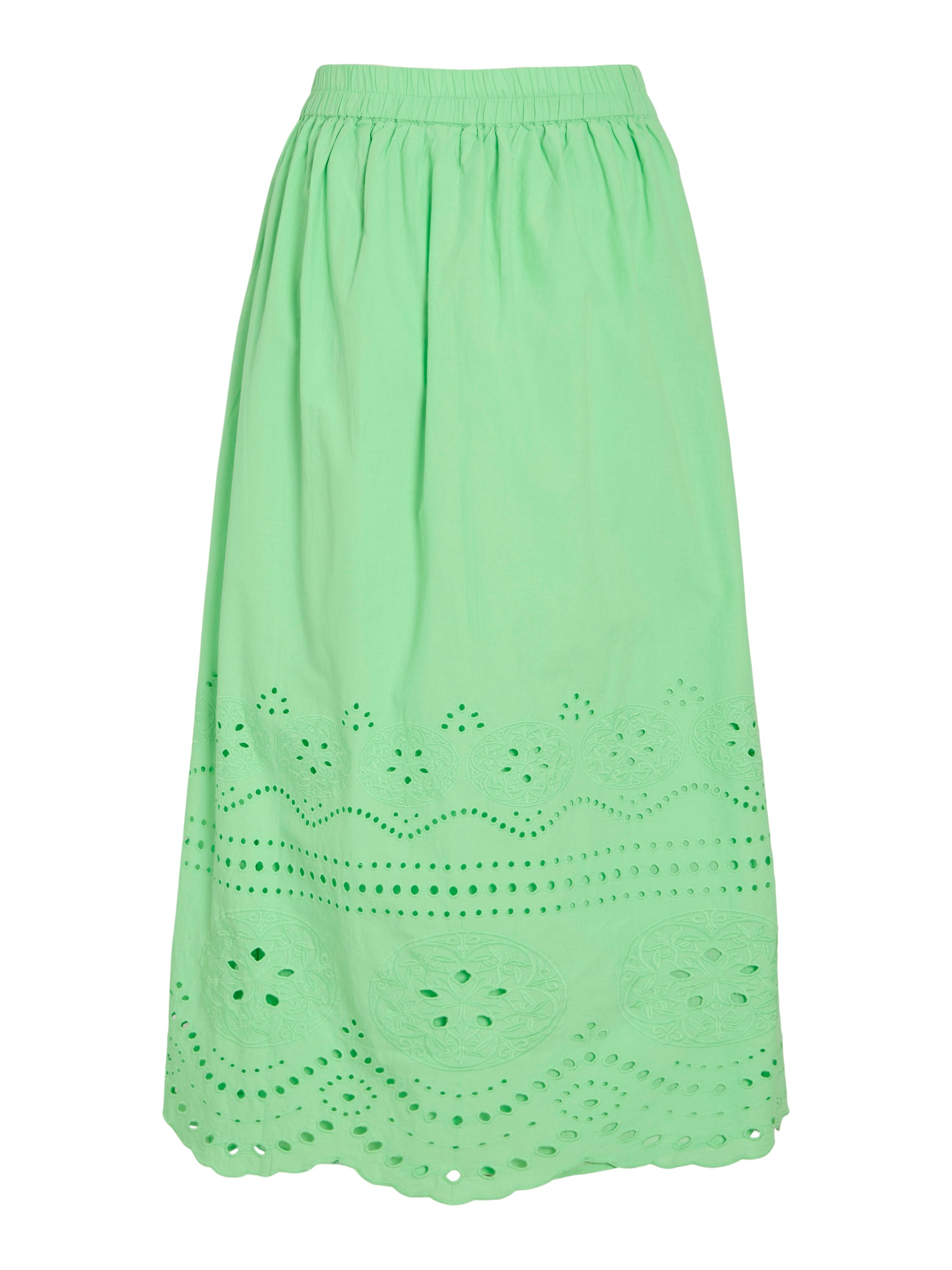 Jupe verte évasée brodée Vimette Vila