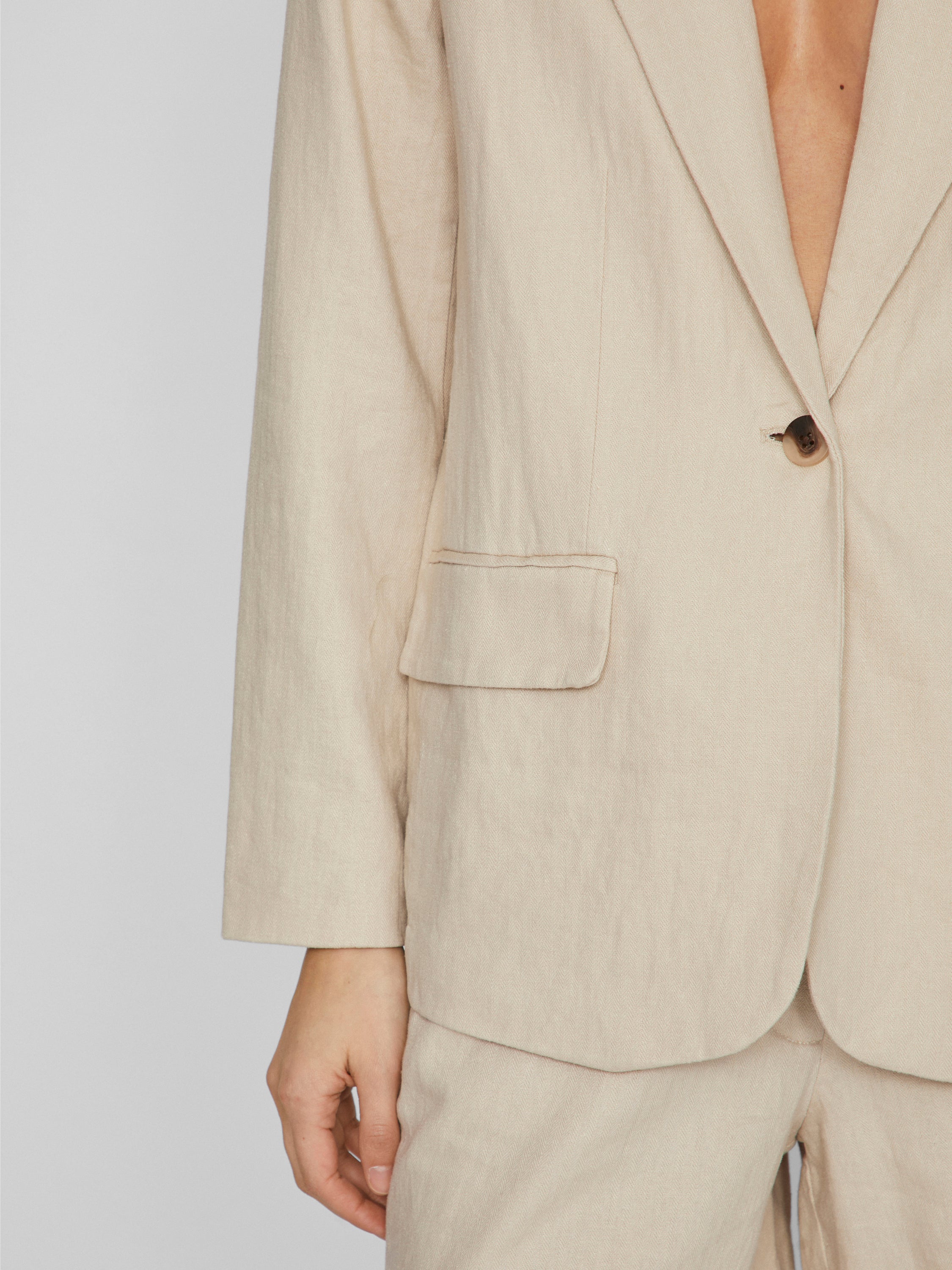 Beige blazer met knoopsluiting Vijolanda Vila