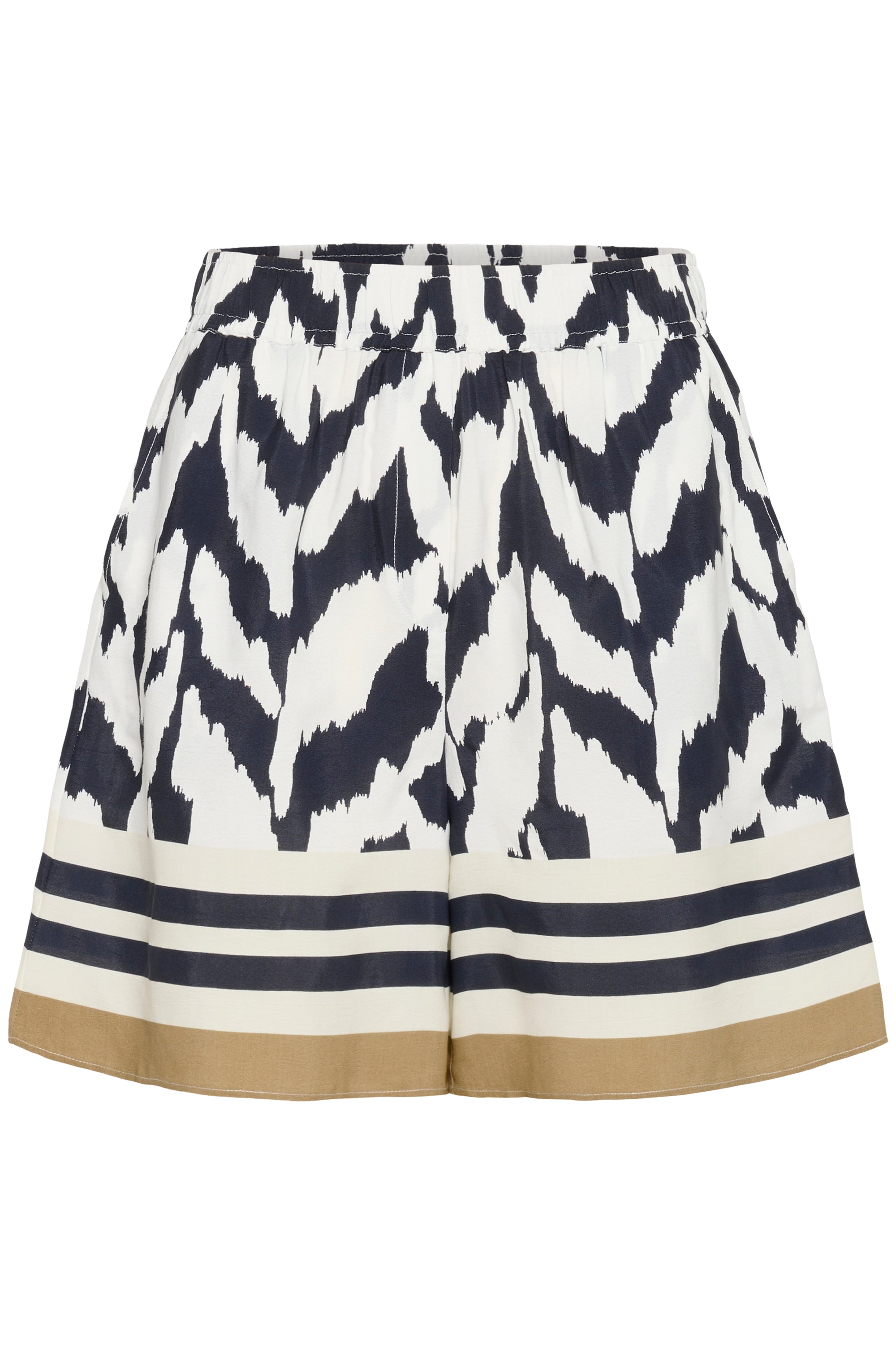 Zwart wit gevlekte short met elastiek Saint Tropez