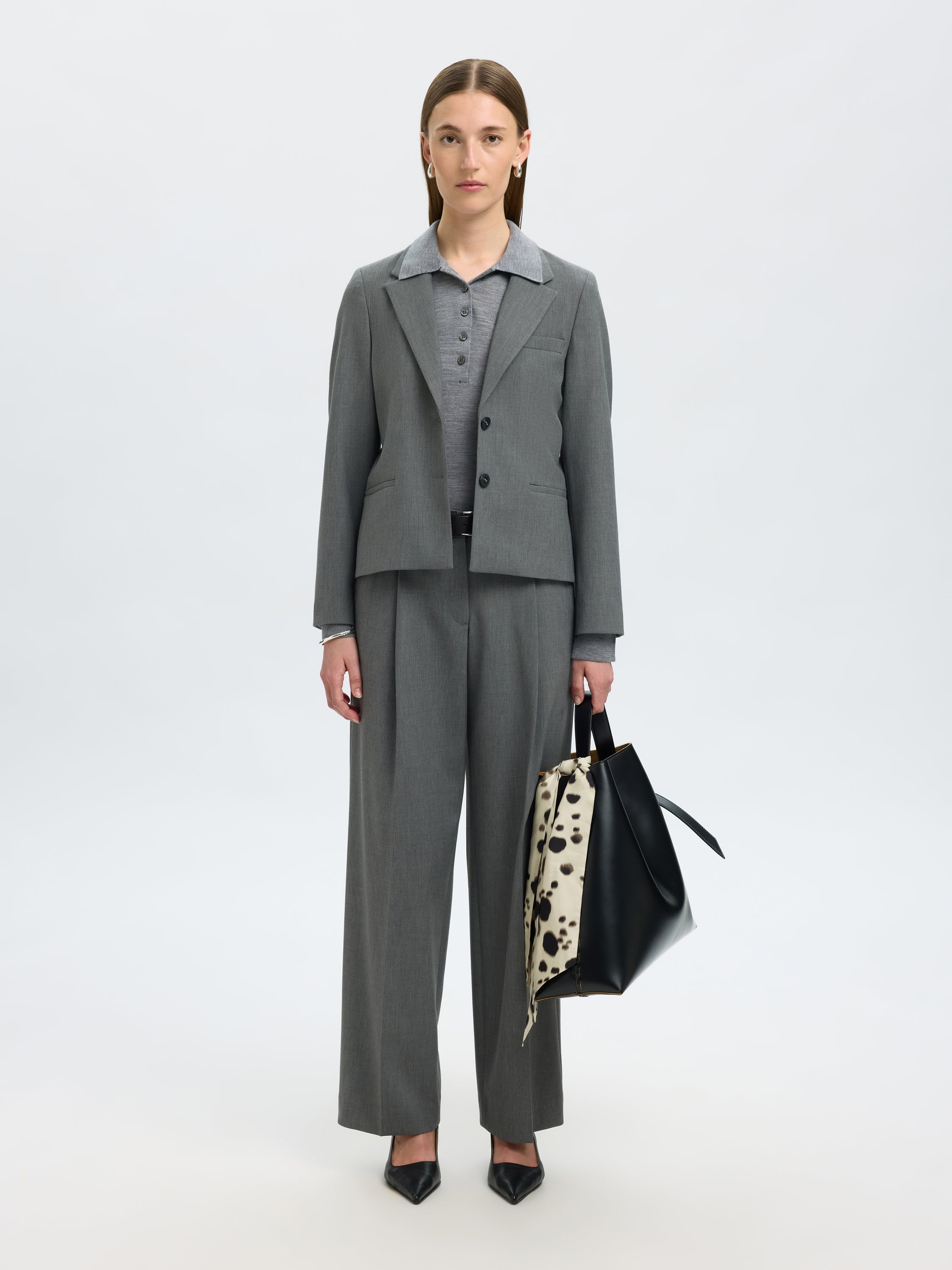 Grijze blazer Lano Selected Femme