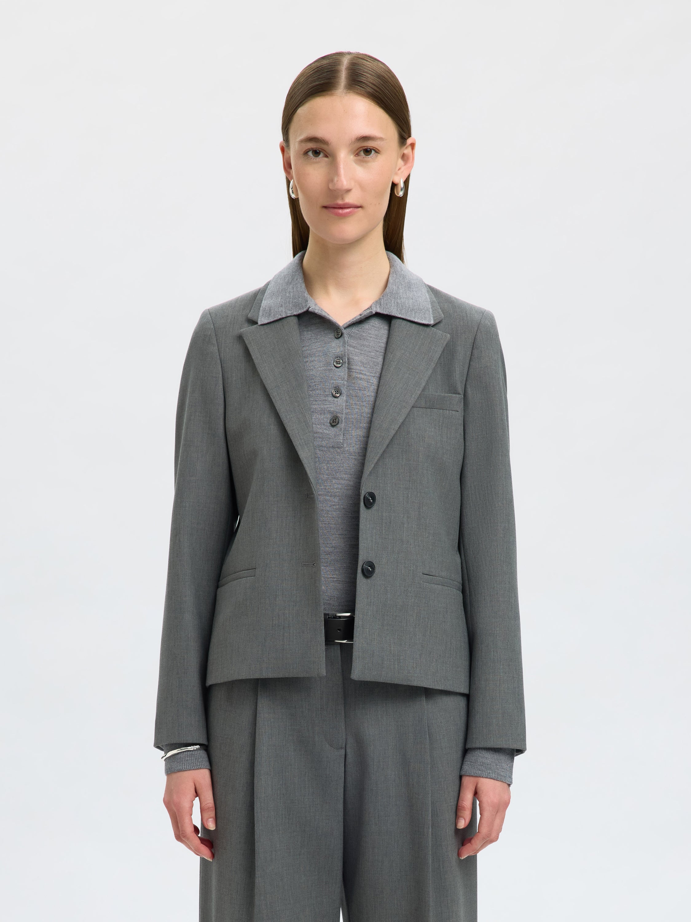 Grijze blazer Lano Selected Femme