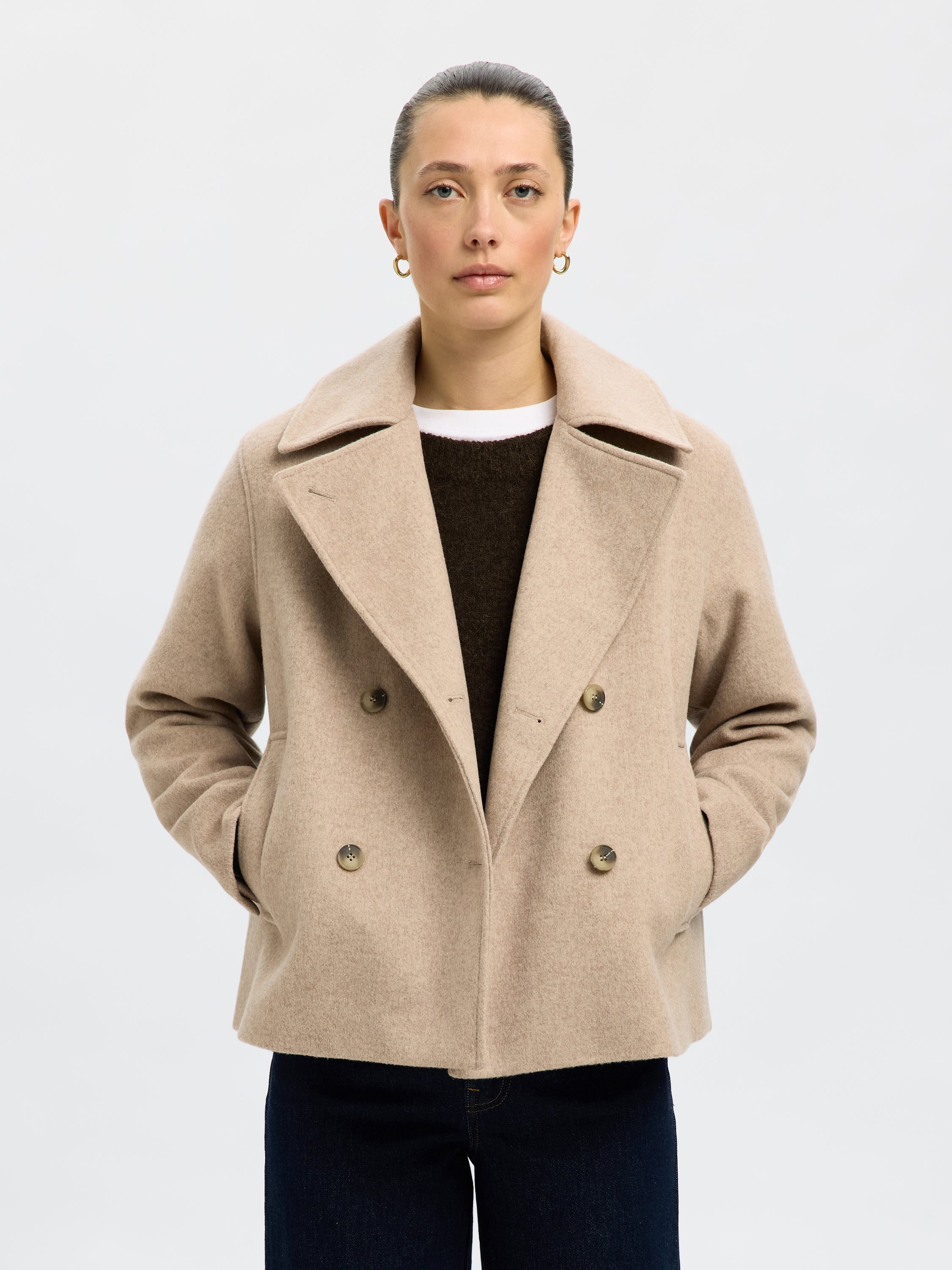 Sandshell jas wool Selected