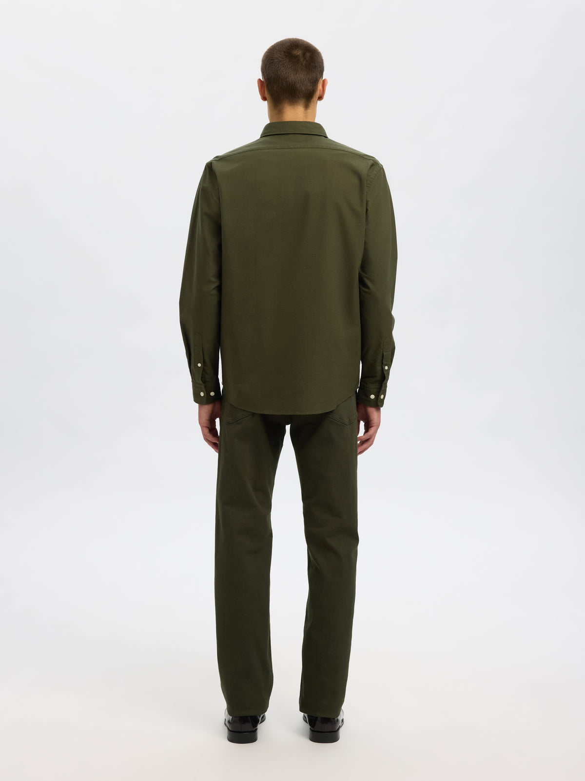 Forest night kalamata katoenen hemd (regular fit) met lange mouwen Selected