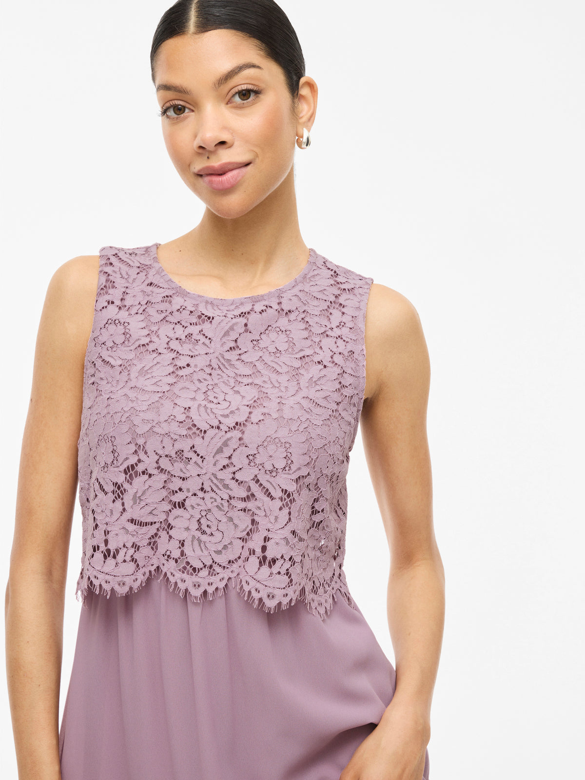 Roze feestjurk met kant Vimilina Vila