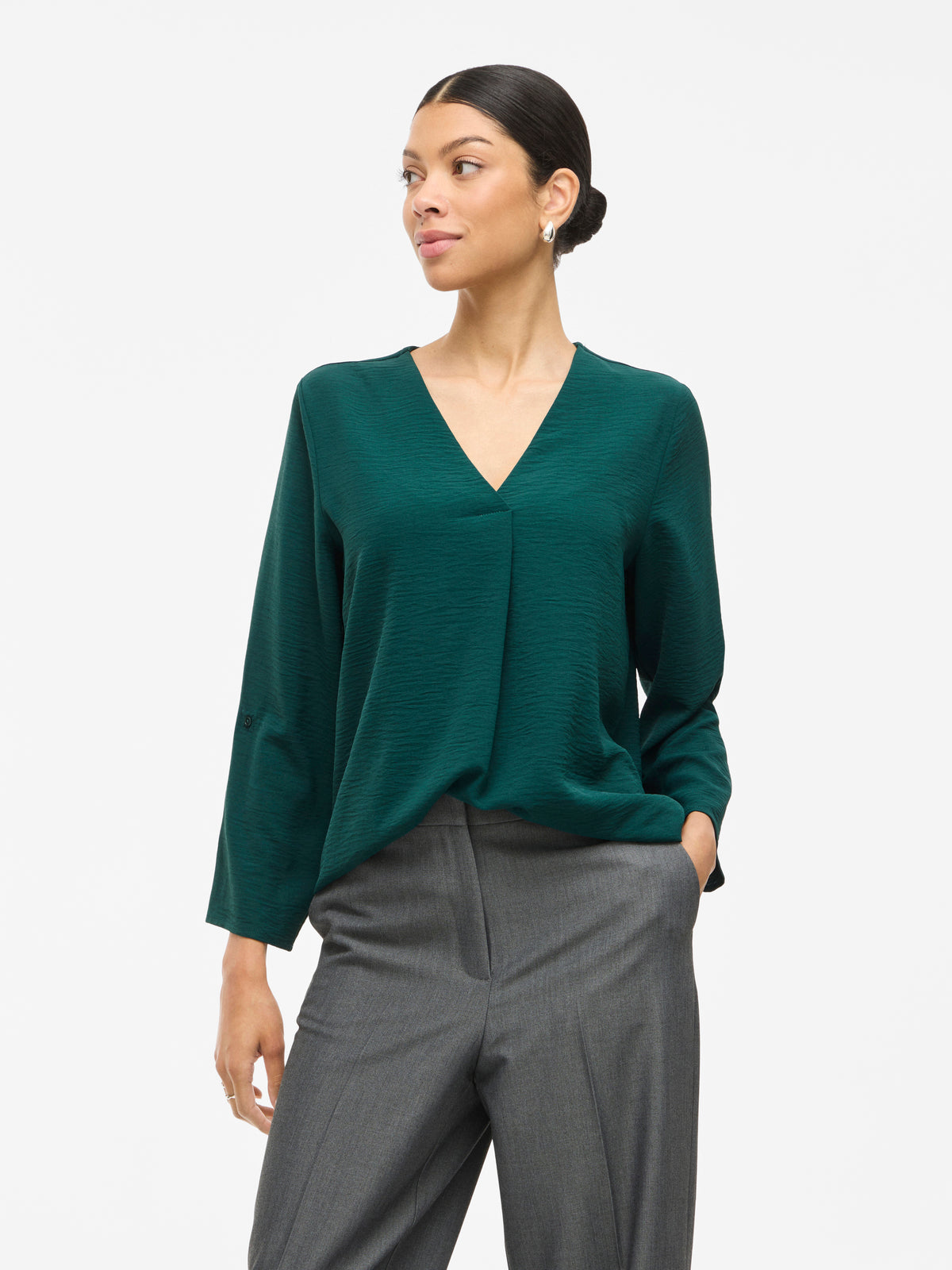 Groene blouse met v-hals Vijosa Vila