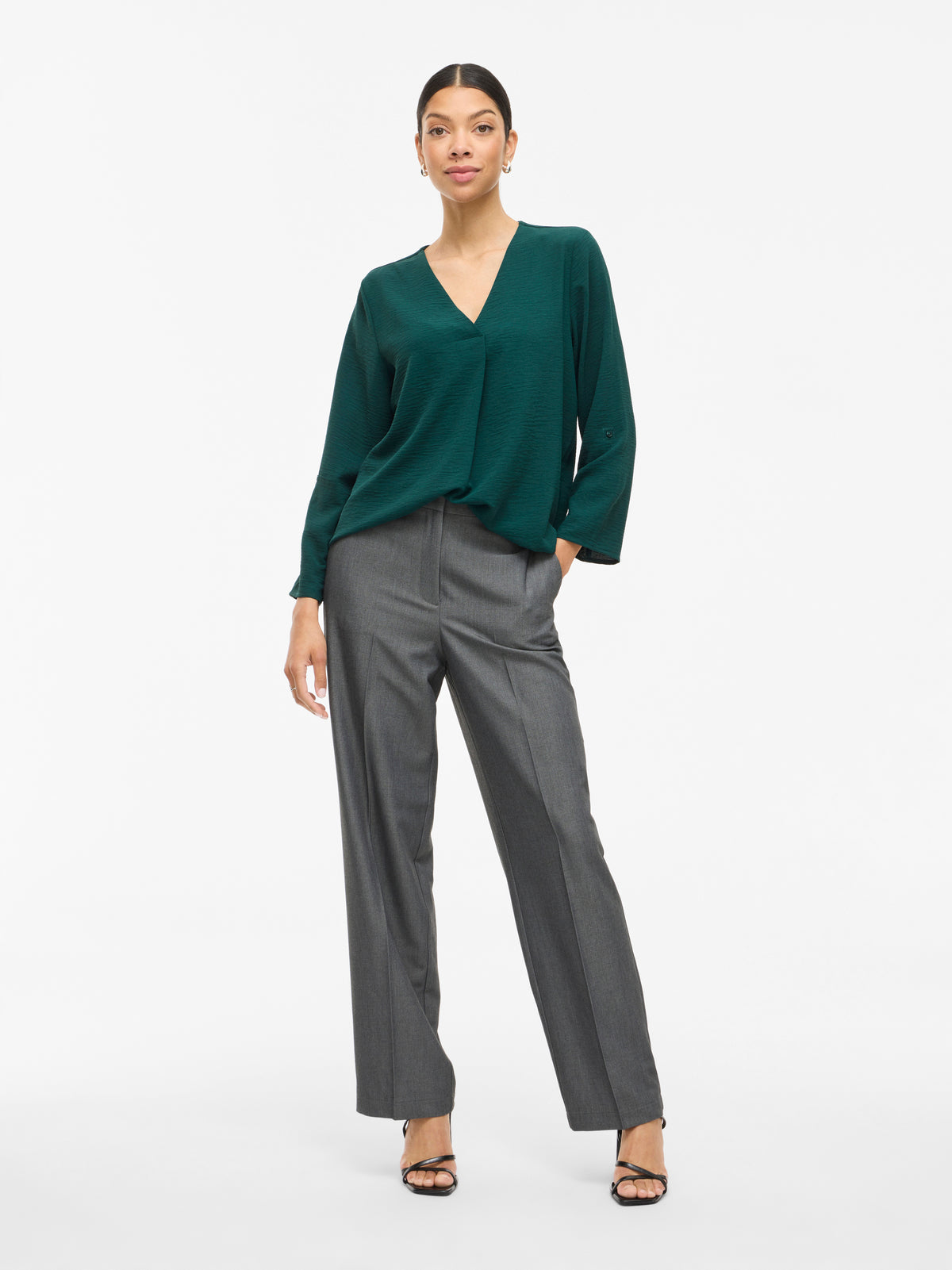 Groene blouse met v-hals Vijosa Vila