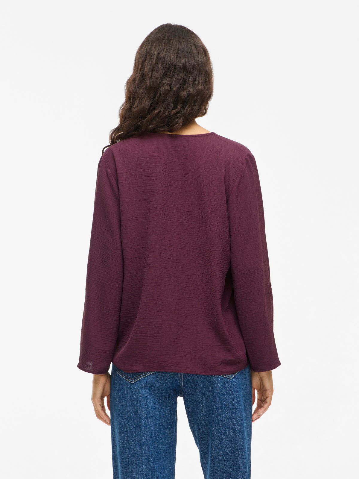 Bordeaux blouse met v-hals Vijosa Vila