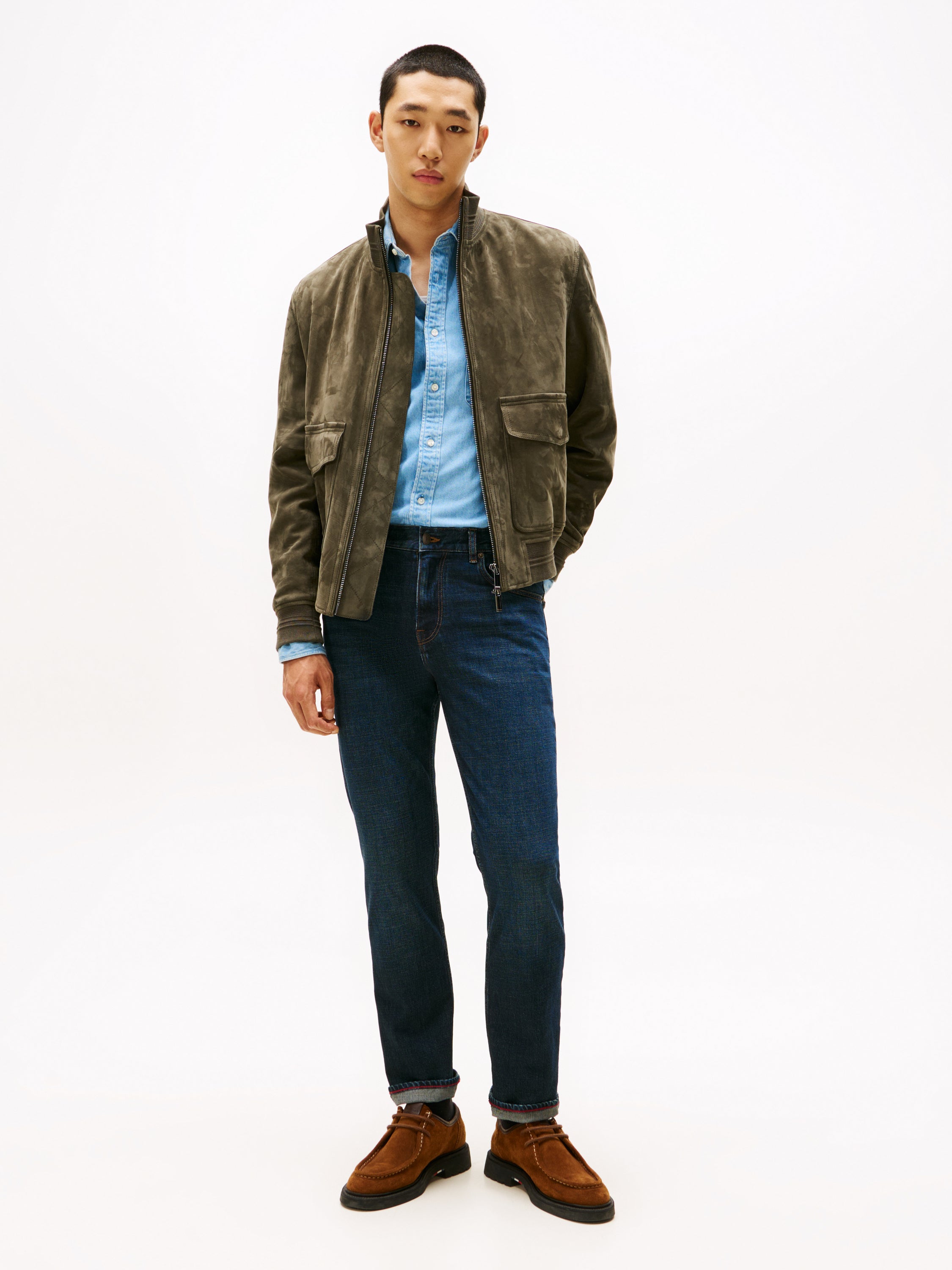 Donkerblauwe slim fit jeans Tommy