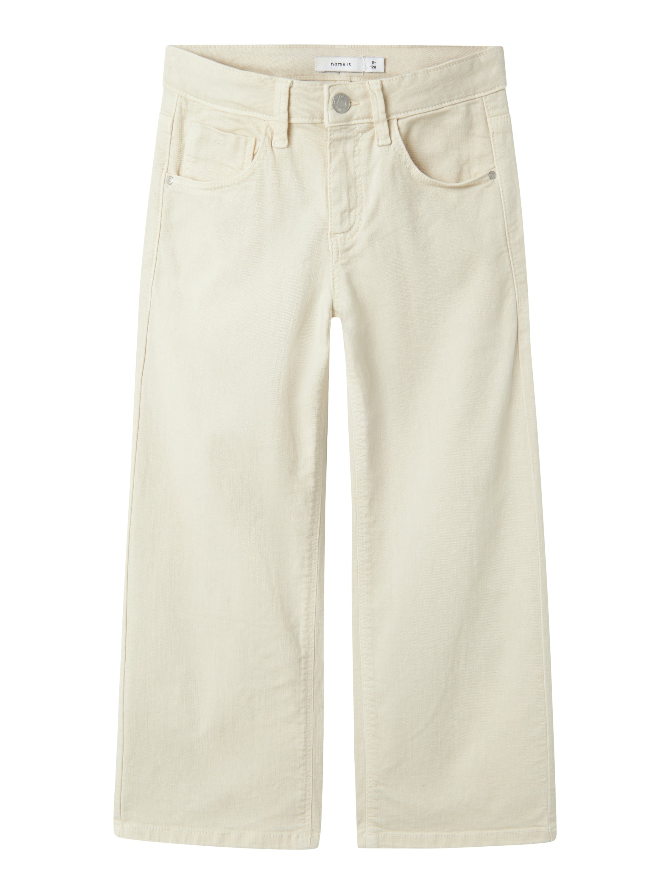 Beige wide leg jeans met hoge taille Name it