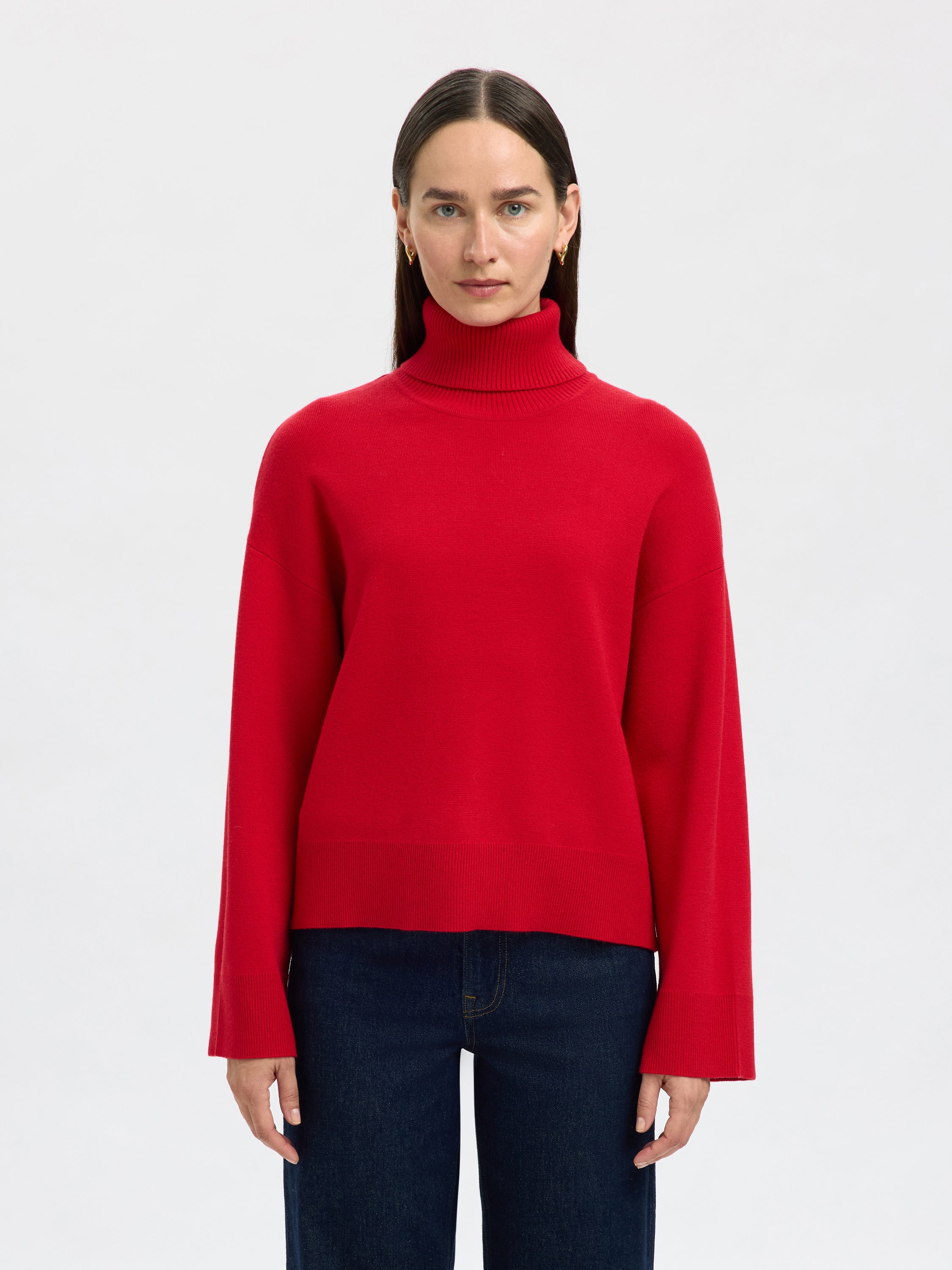 Christian red trui met rolkraag Selected Femme