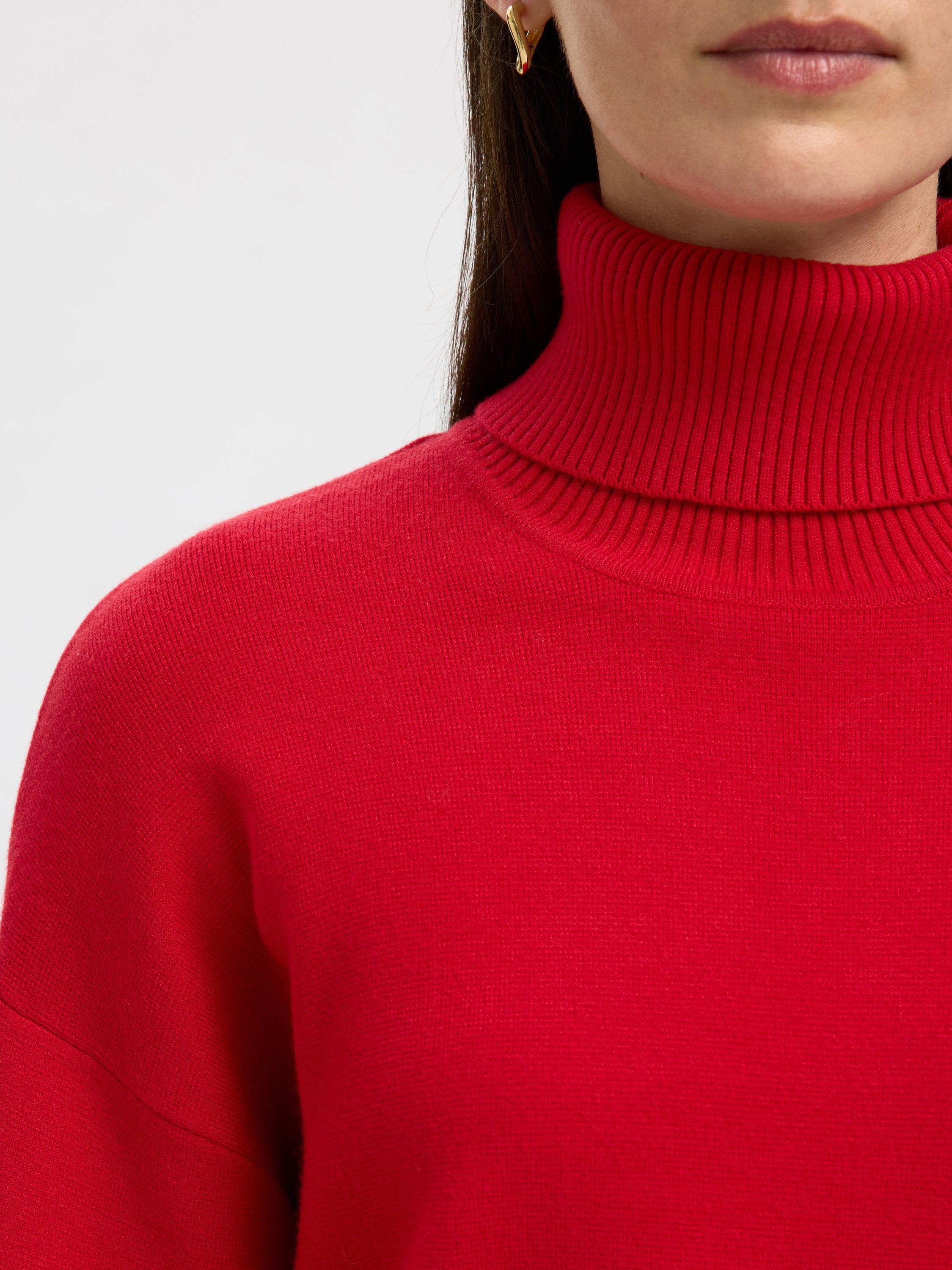 Christian red trui met rolkraag Selected Femme