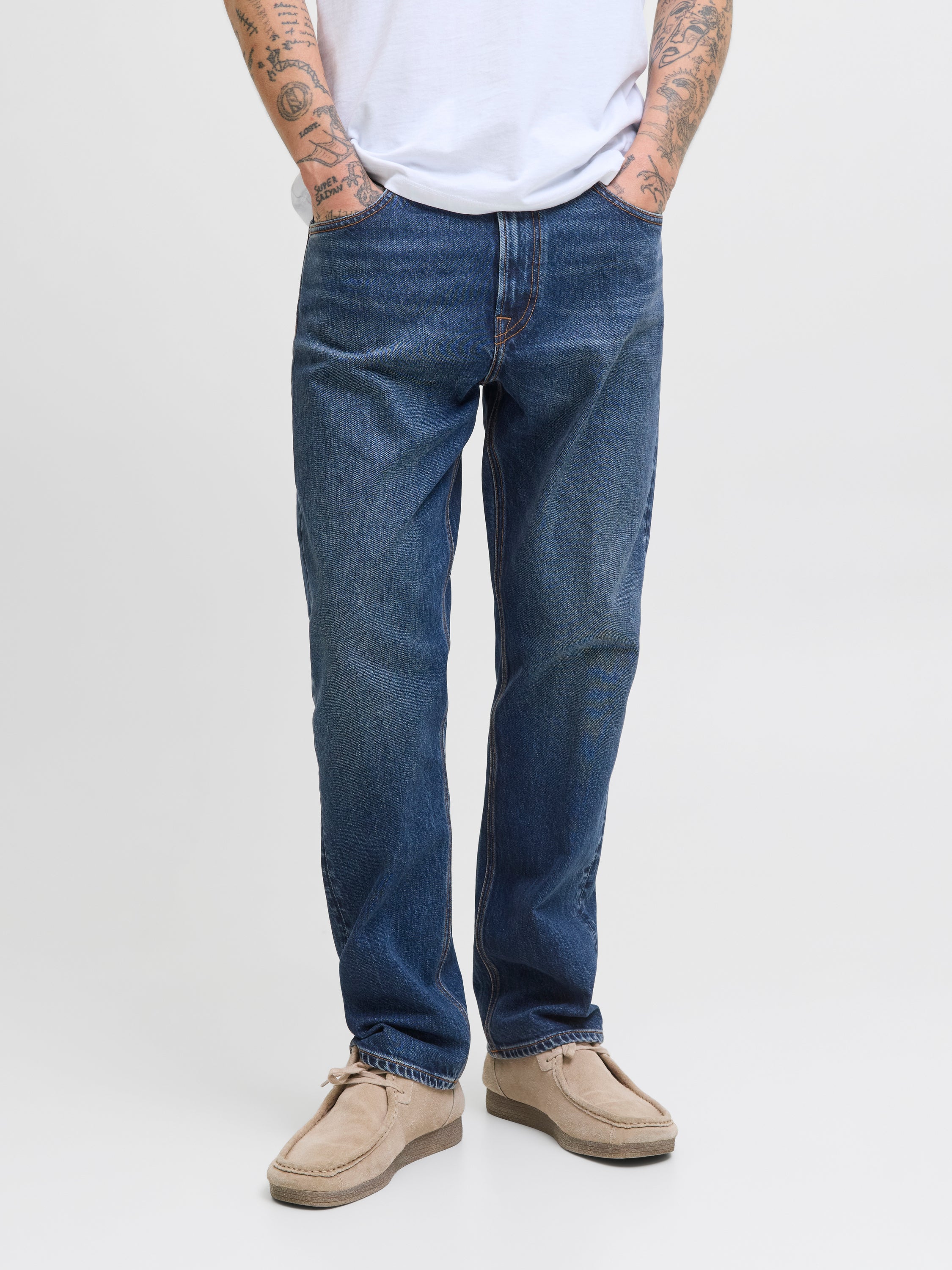 Donkerblauwe straight jeans Jjichris Jack & Jones