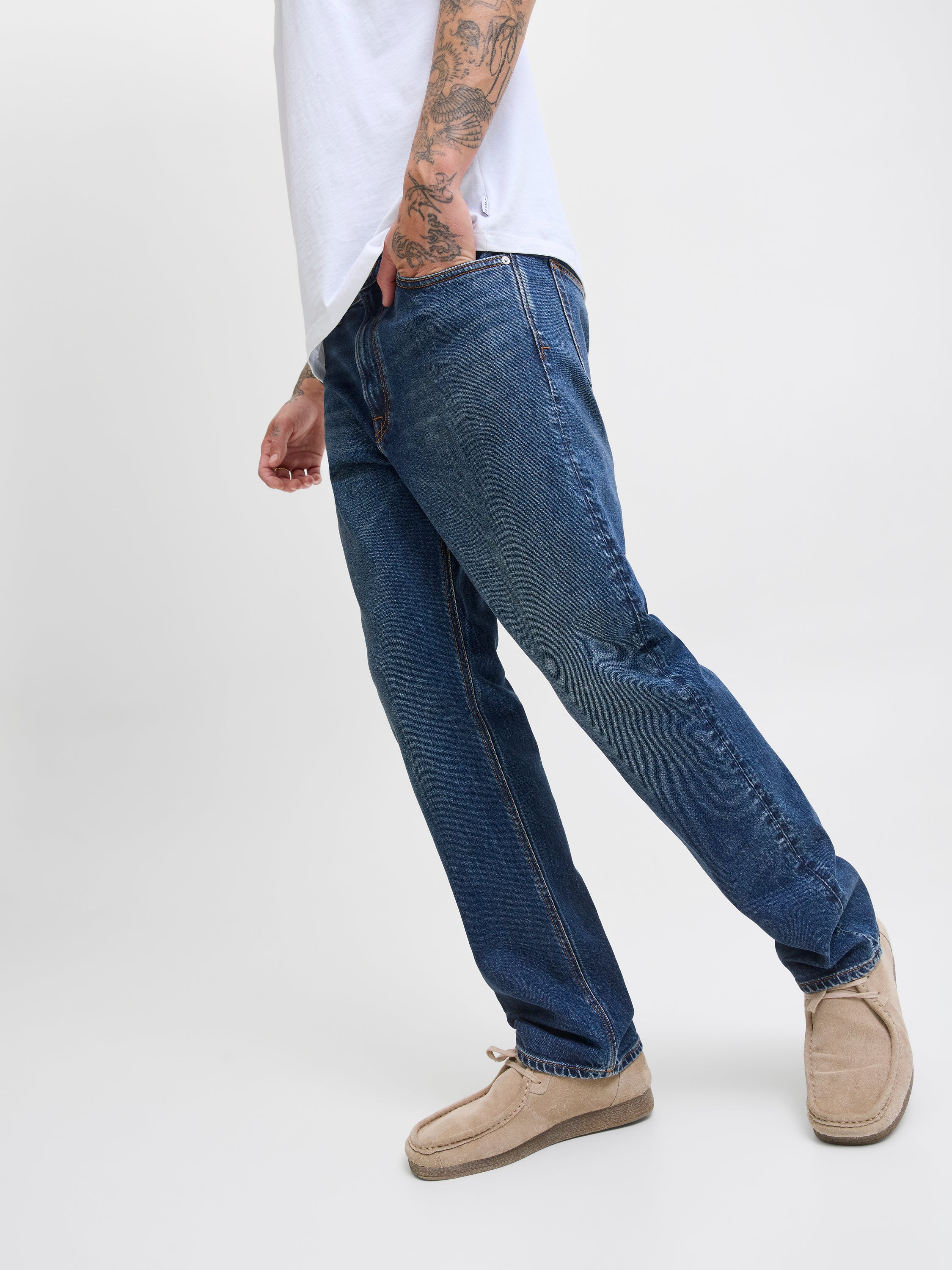 Donkerblauwe straight jeans Jjichris Jack & Jones