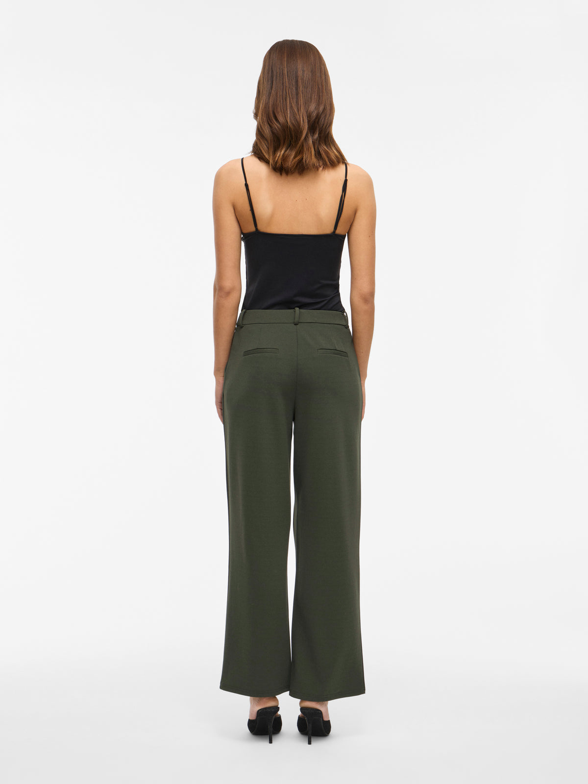 Kaki lange wijde broek Viclua Vila
