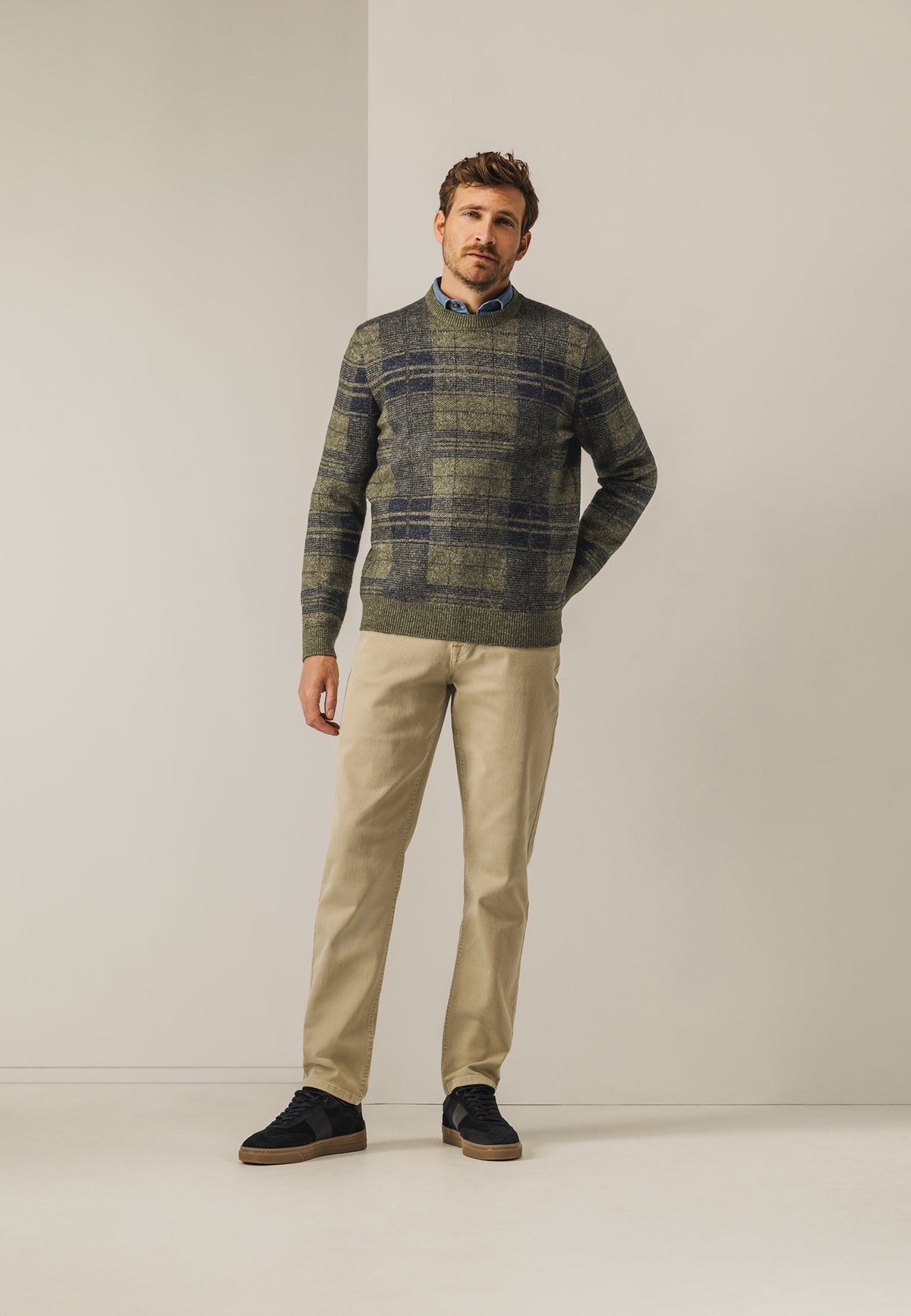 Groene trui met ruit motief State Of Art