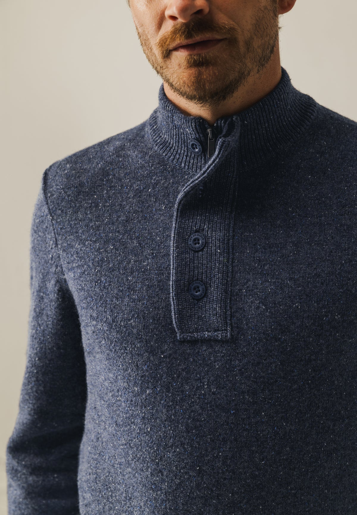 Blauwe trui met opstaande kraag State Of Art