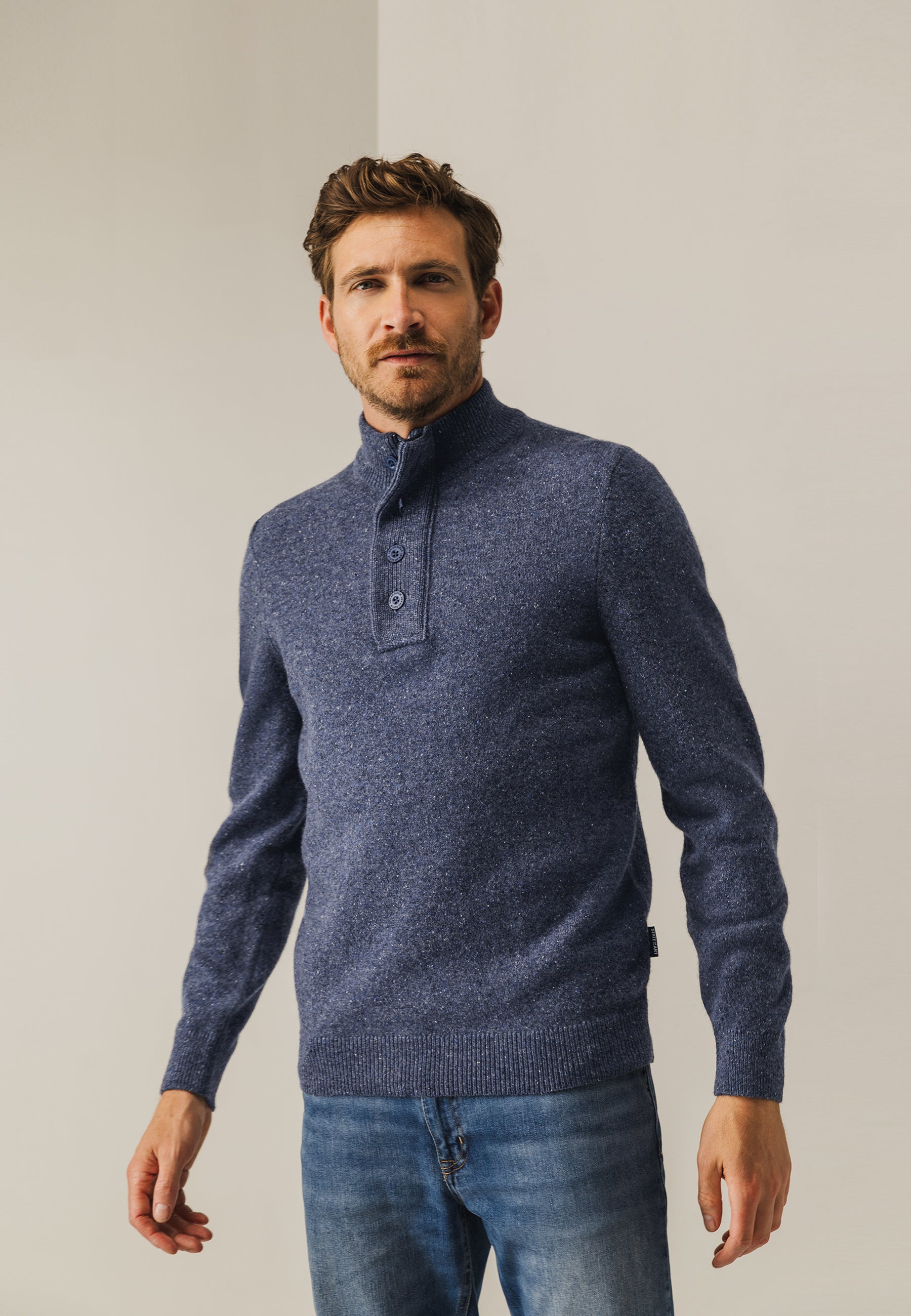 Blauwe trui met opstaande kraag State Of Art
