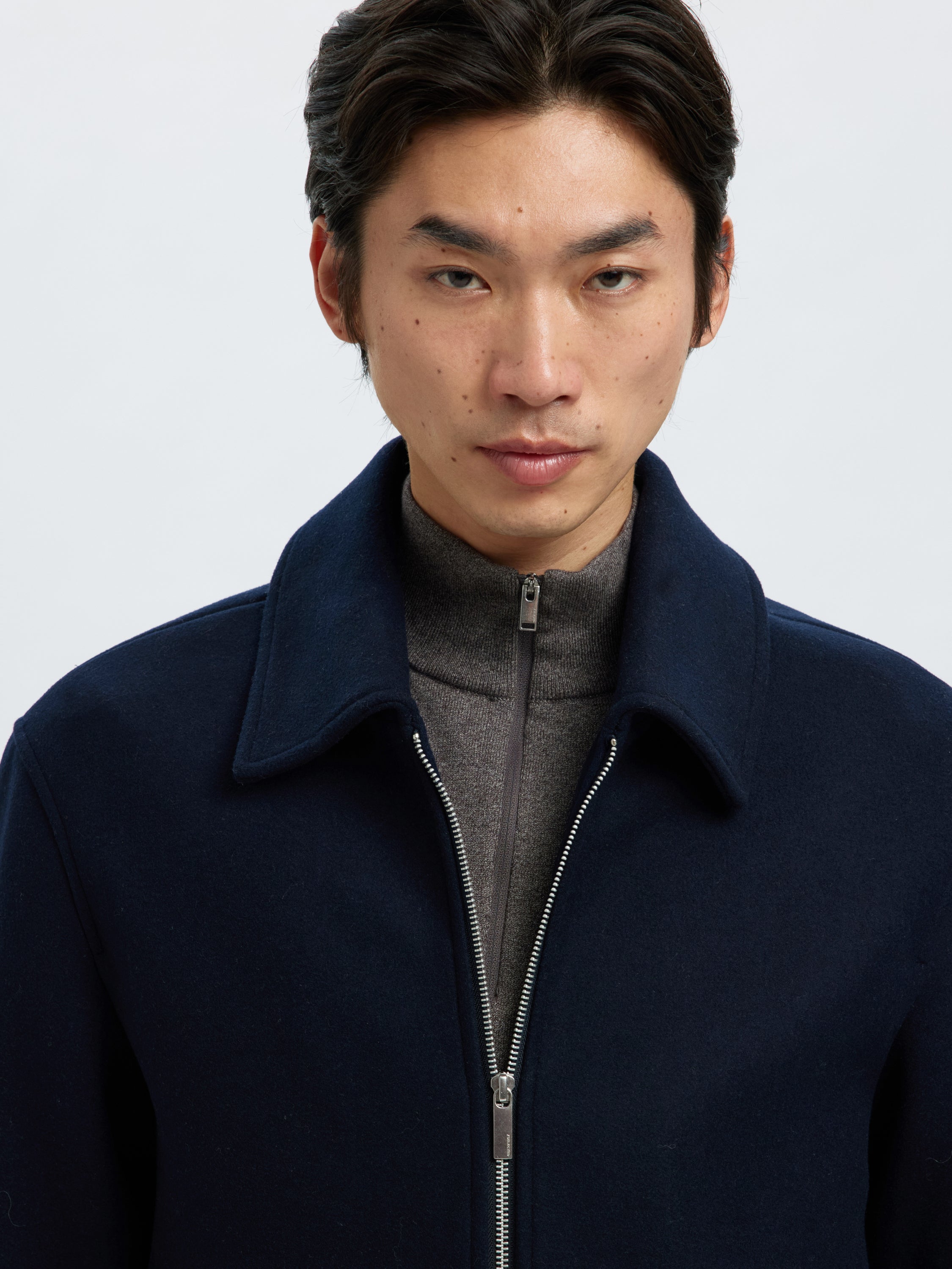 Donkerblauwe geklede jas Selected Homme