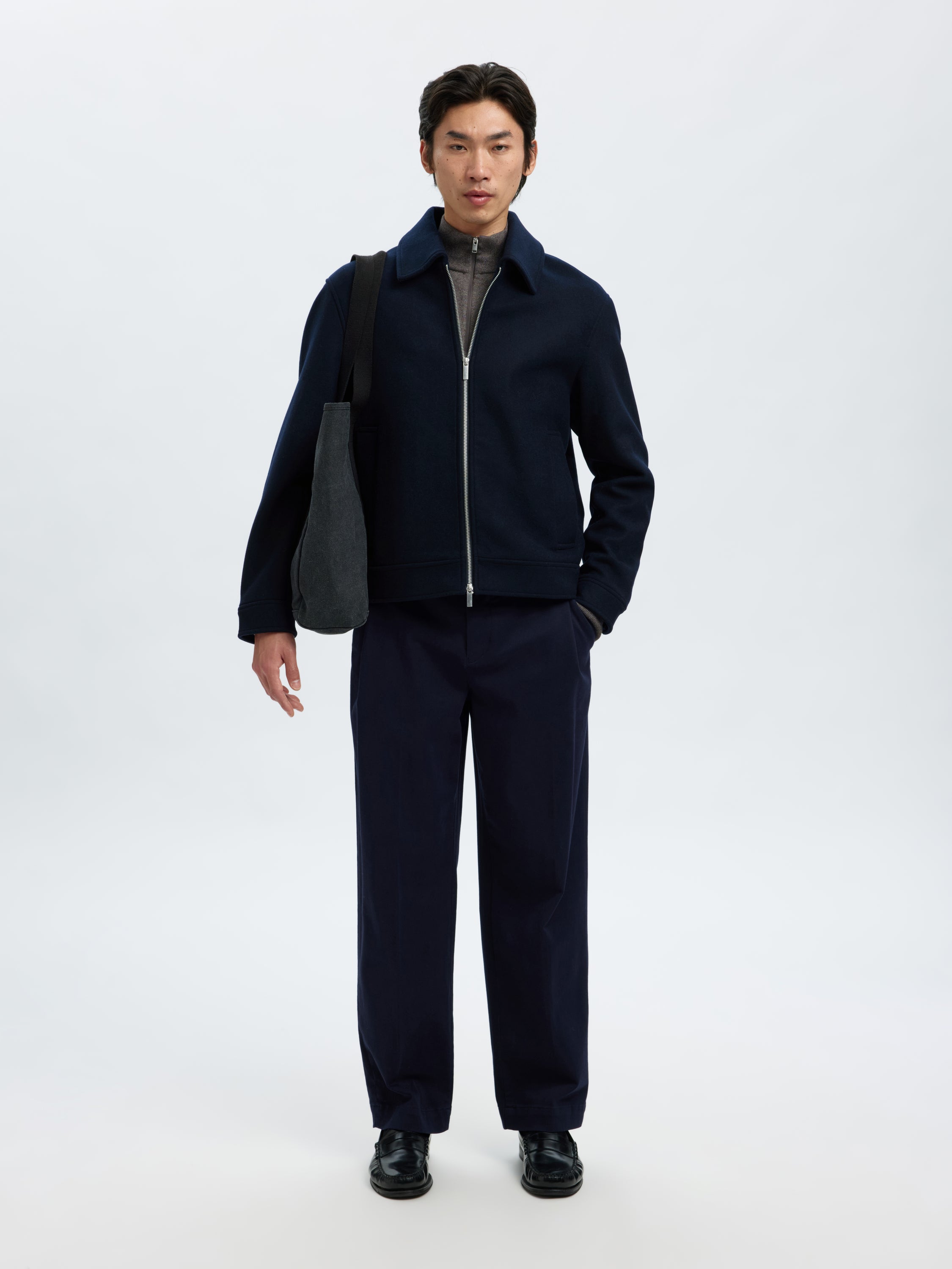 Donkerblauwe geklede jas Selected Homme