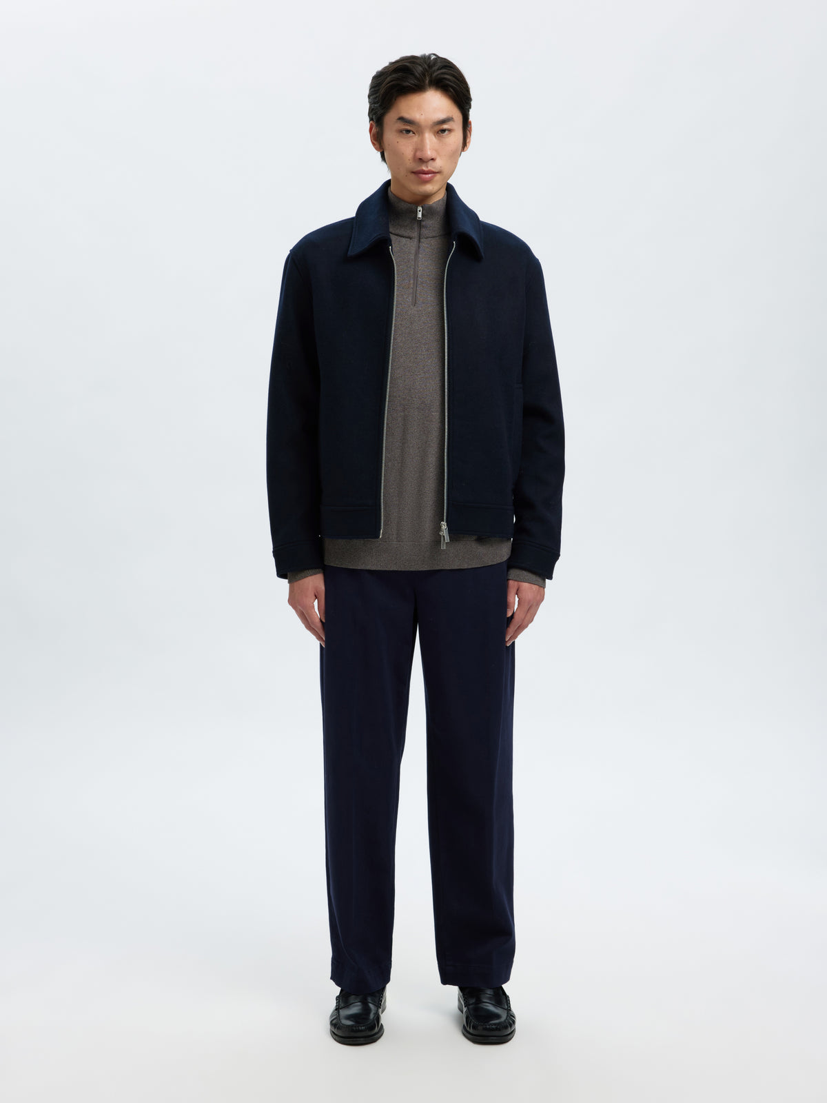 Donkerblauwe geklede jas Selected Homme