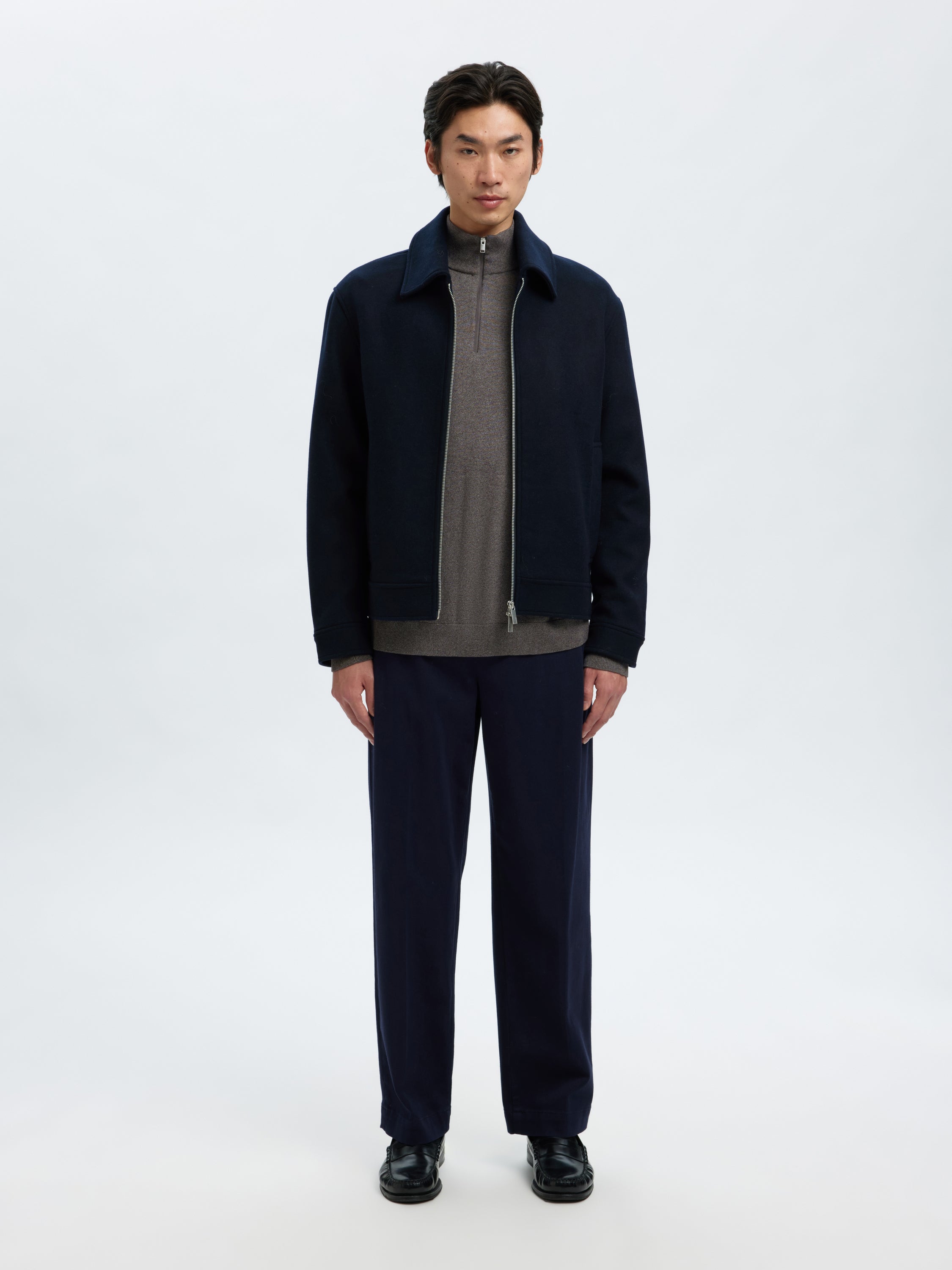 Donkerblauwe geklede jas Selected Homme
