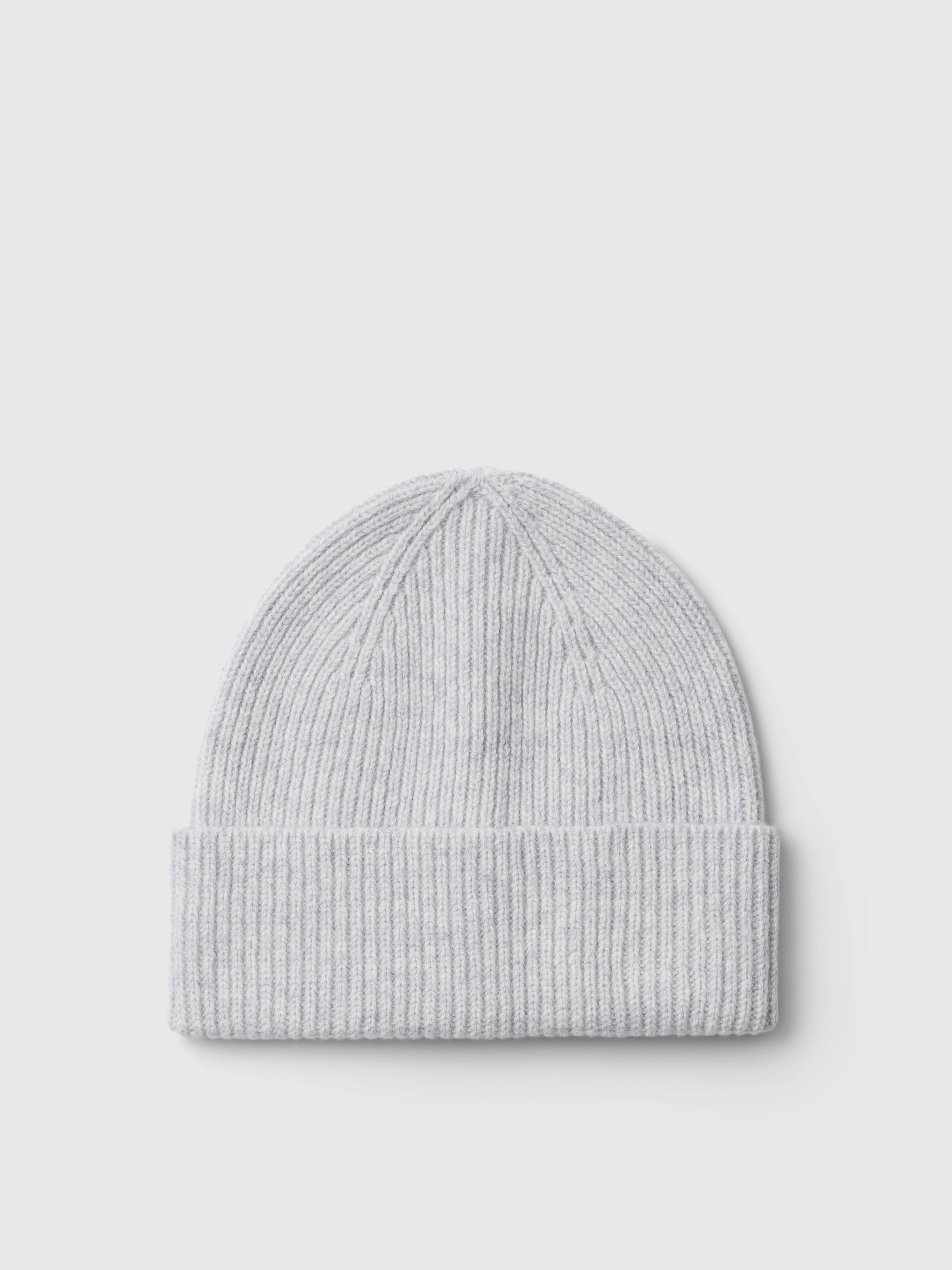 Ligth grey melange beanie merino Selected