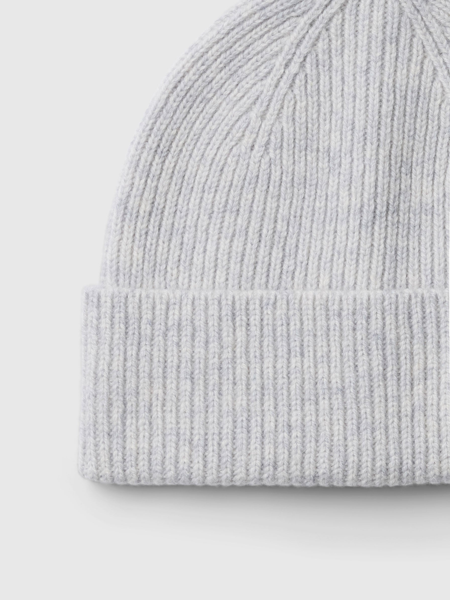 Ligth grey melange beanie merino Selected