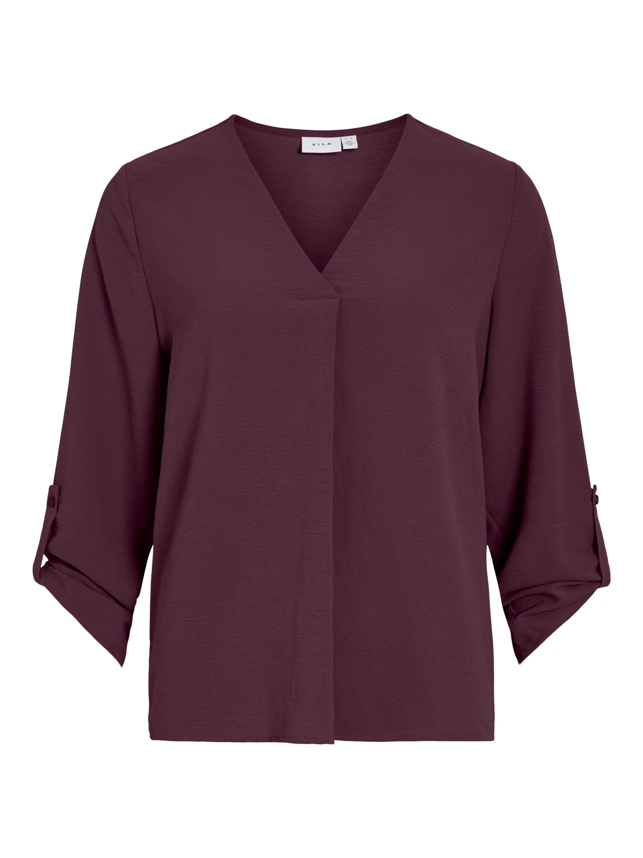 Bordeaux blouse met v-hals Vijosa Vila