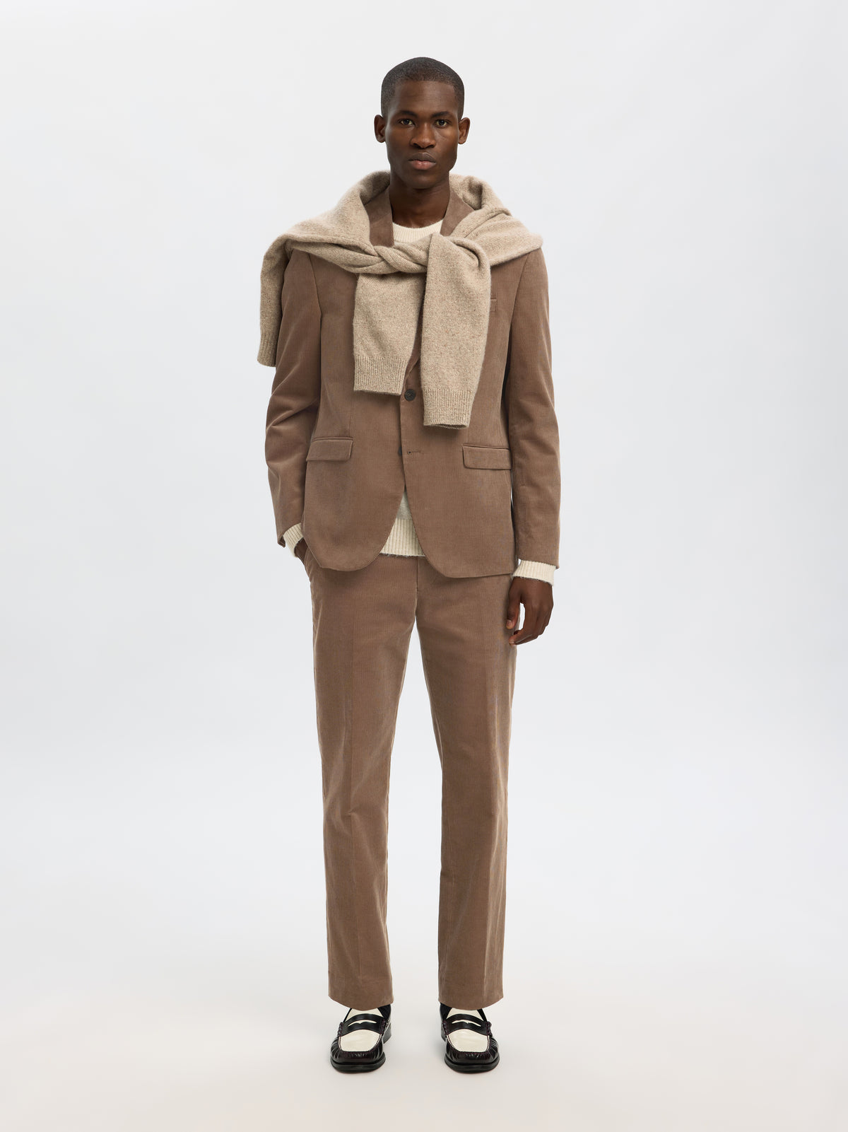 Bruine ribfluwelen blazer Selected Homme